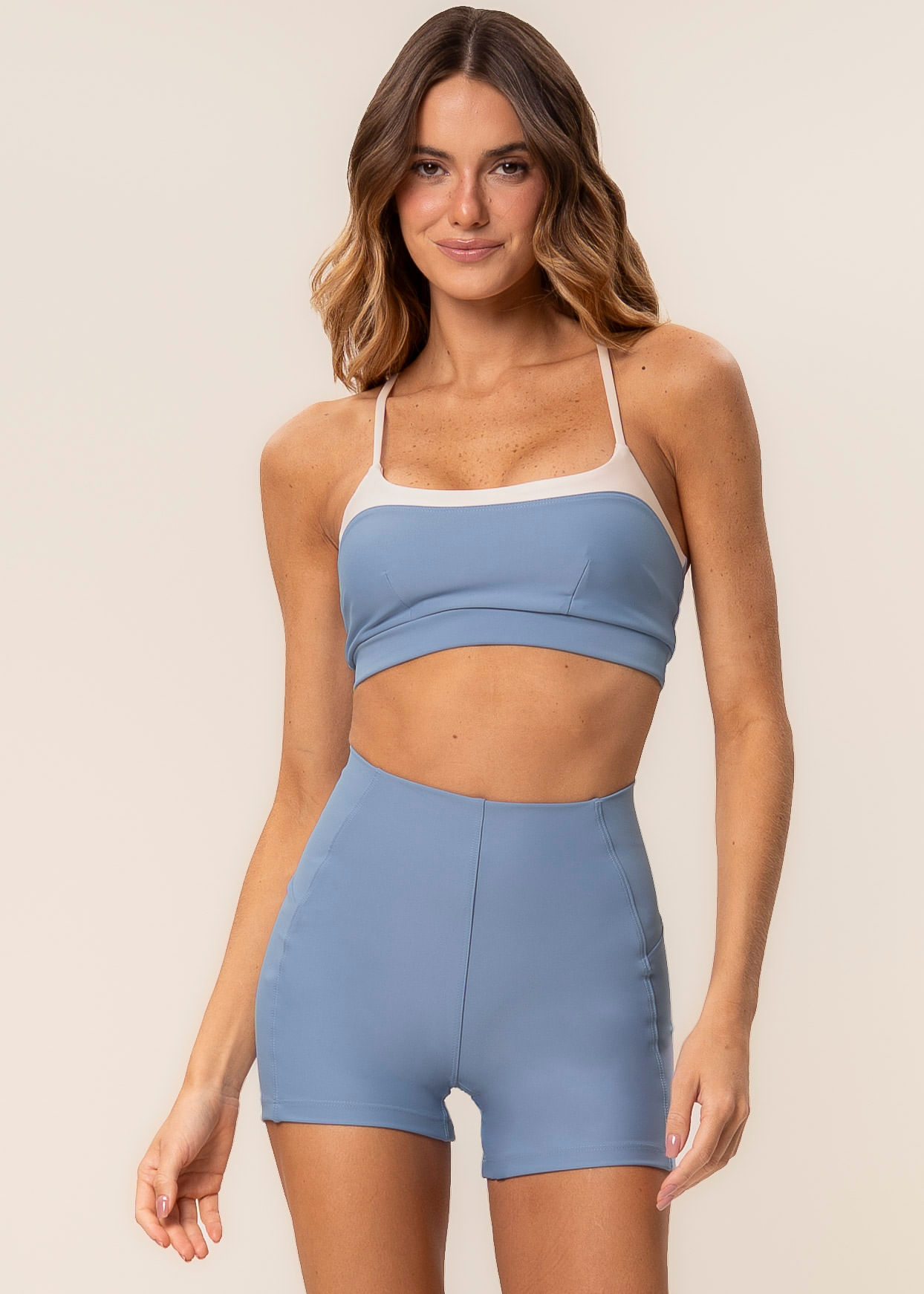 Shorts Curto Invisible Slim Shape Dash Vivame Azul - Imagem 1