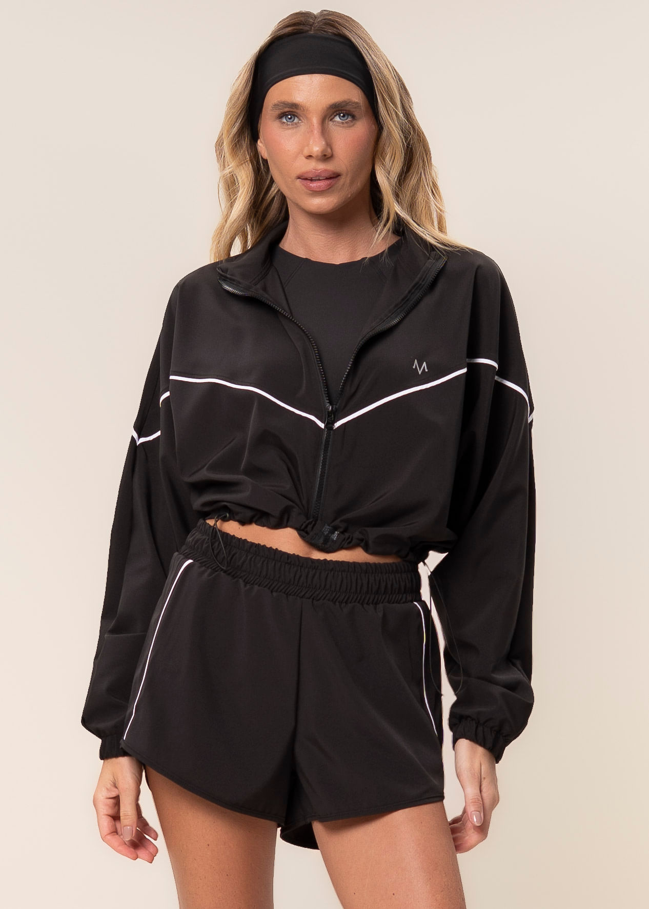 Shorts Duplo Flex Vivame Preto - Imagem 1