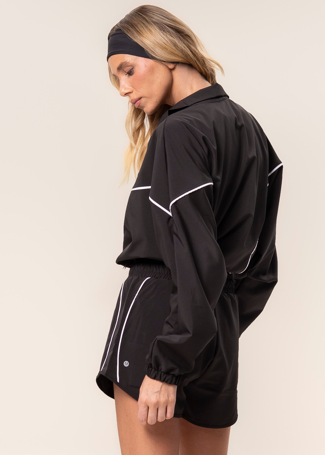 Jaqueta Crop Corta Vento Flex Vivame Preto - Imagem 2