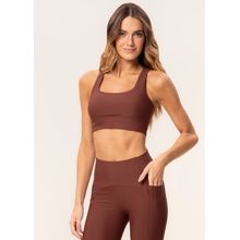 Top Nadador Com Bolso Elite Color Vivame Marrom - Imagem 1