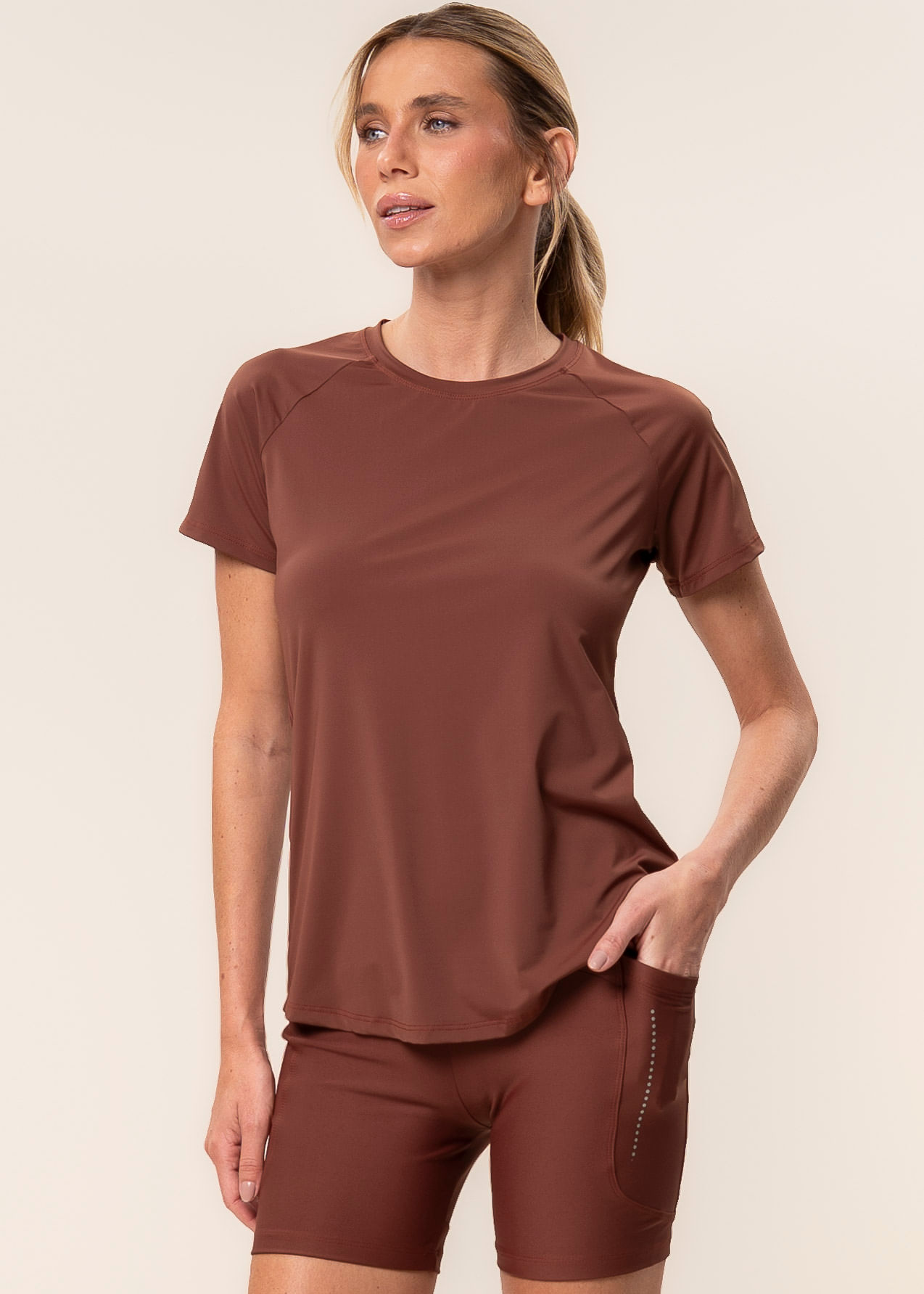 Camiseta Raglan Elite Color Vivame Marrom - Imagem 1