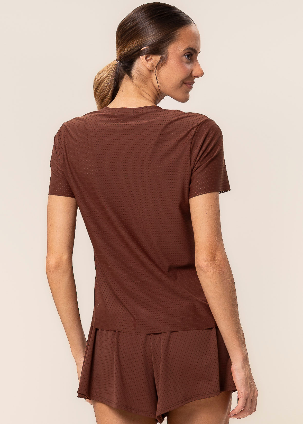 Camiseta Crop Daily Vivame Marrom - Imagem 2