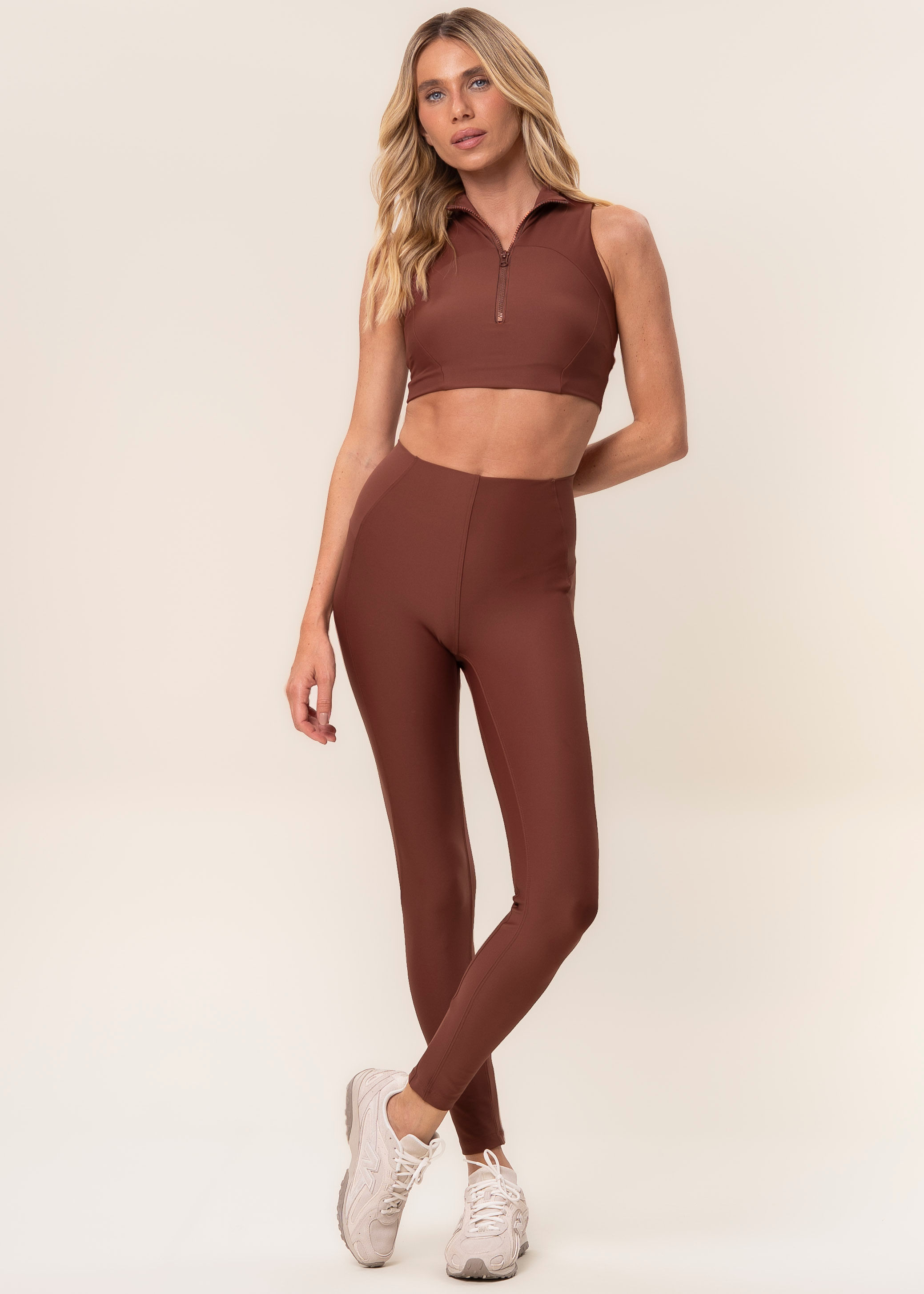 Calça Legging Invisible Slim Shape Elevate Vivame Marrom - Imagem 1