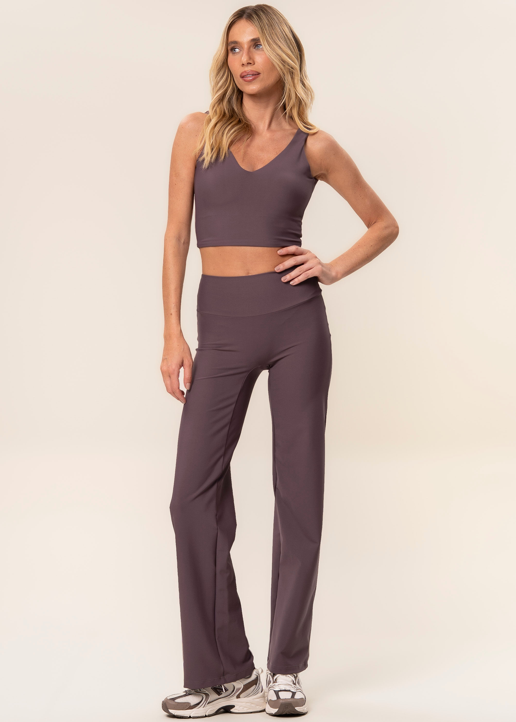 Calça Reta Seamless Shape Core Vivame Roxo - Imagem 1