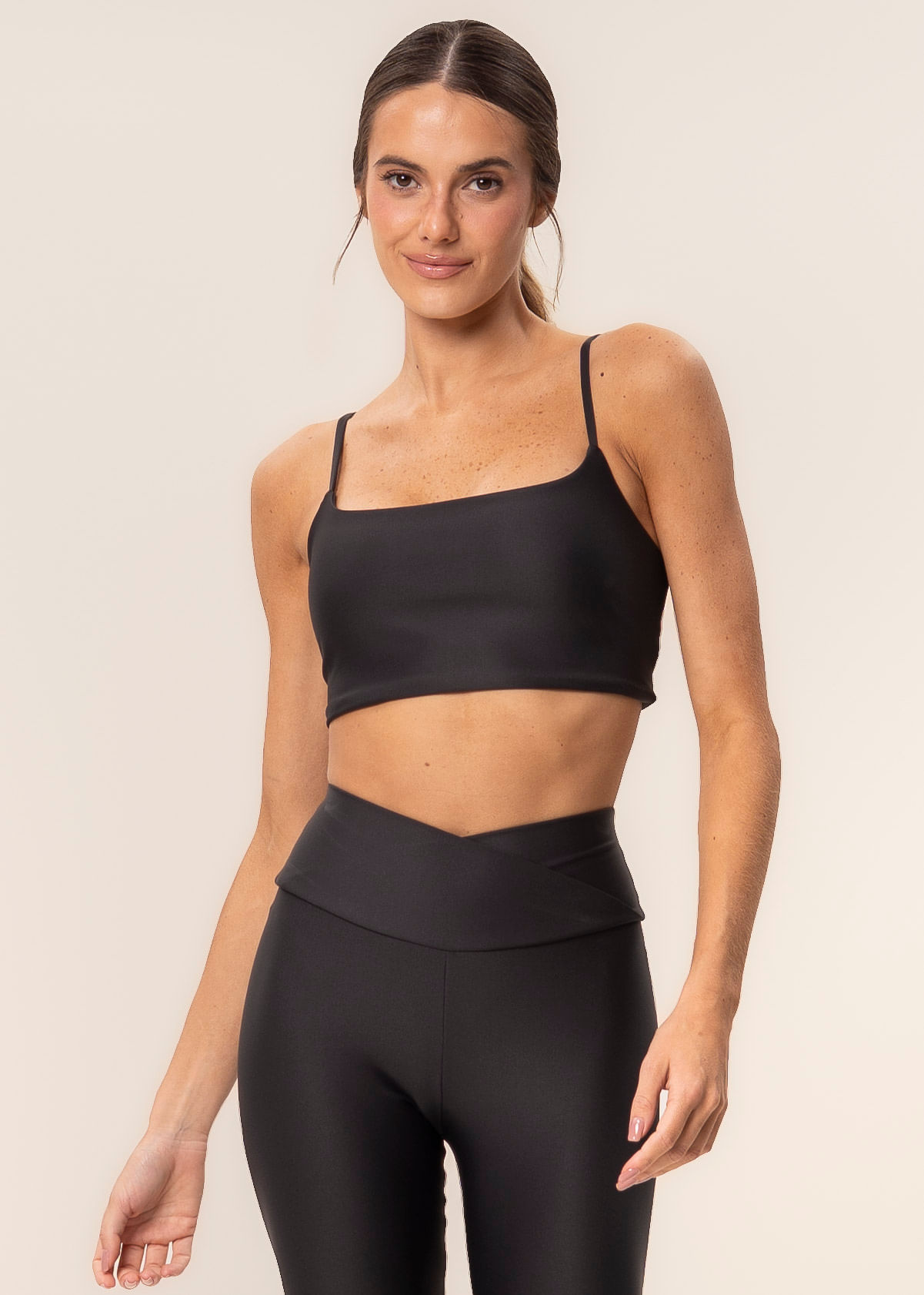 Top Costas Cruzadas Blushed Vivame Preto - Imagem 1