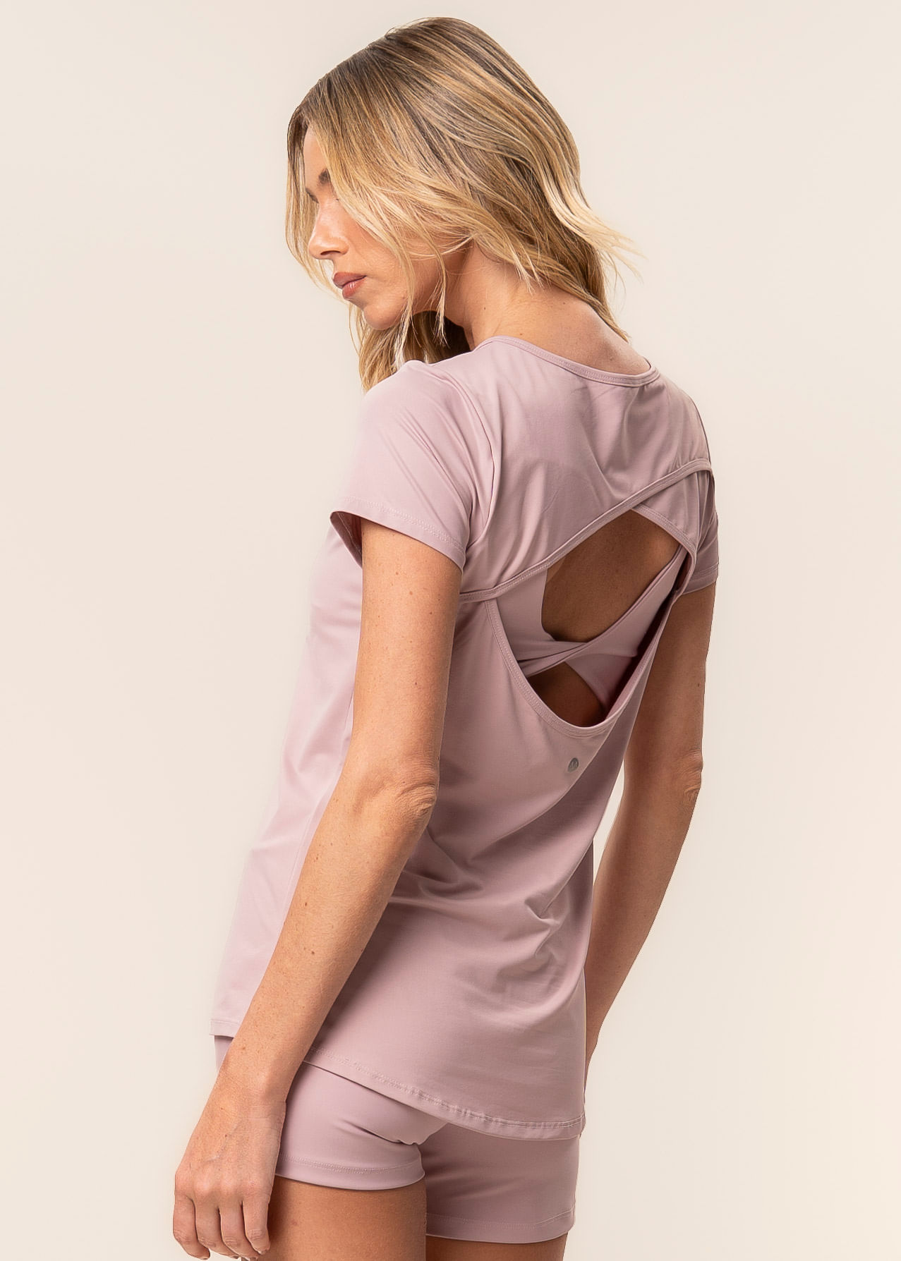 Camiseta Costas Cruzadas Blushed Vivame Rosa-3 - Imagem 2