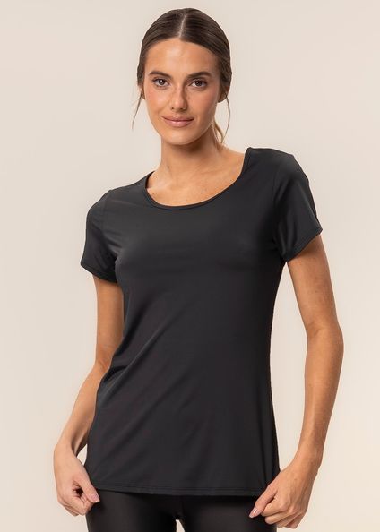Camiseta Costas Cruzadas Blushed Vivame Preto - Imagem 1