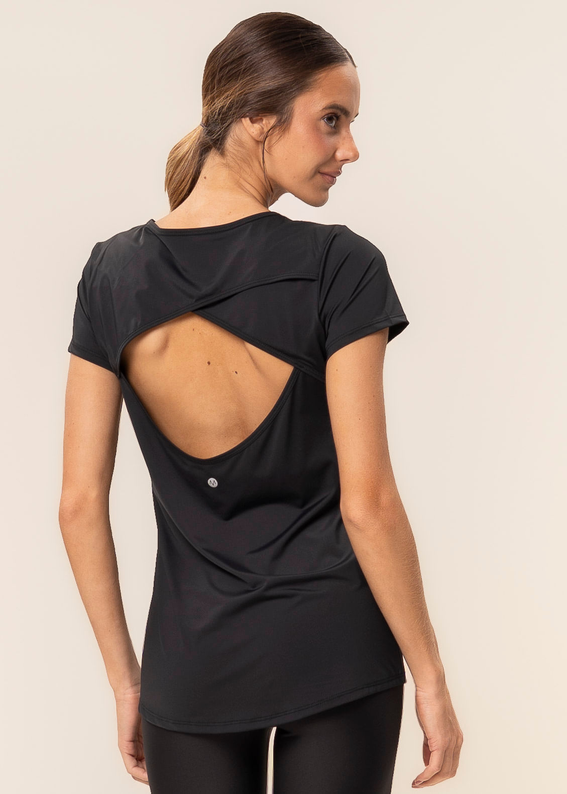 Camiseta Costas Cruzadas Blushed Vivame Preto - Imagem 2