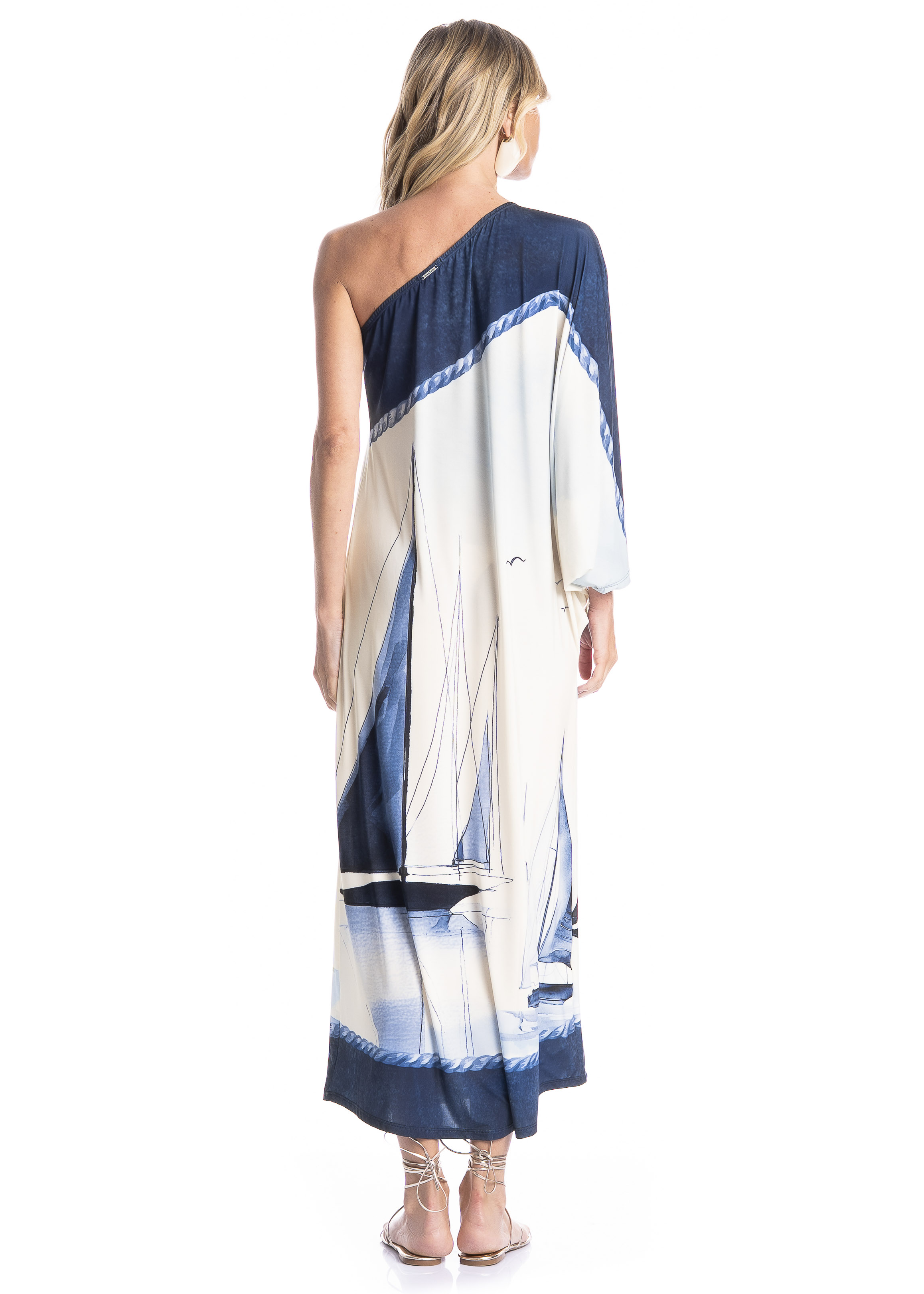 Vestido Assimétrico Veleiros Branco - Imagem 2