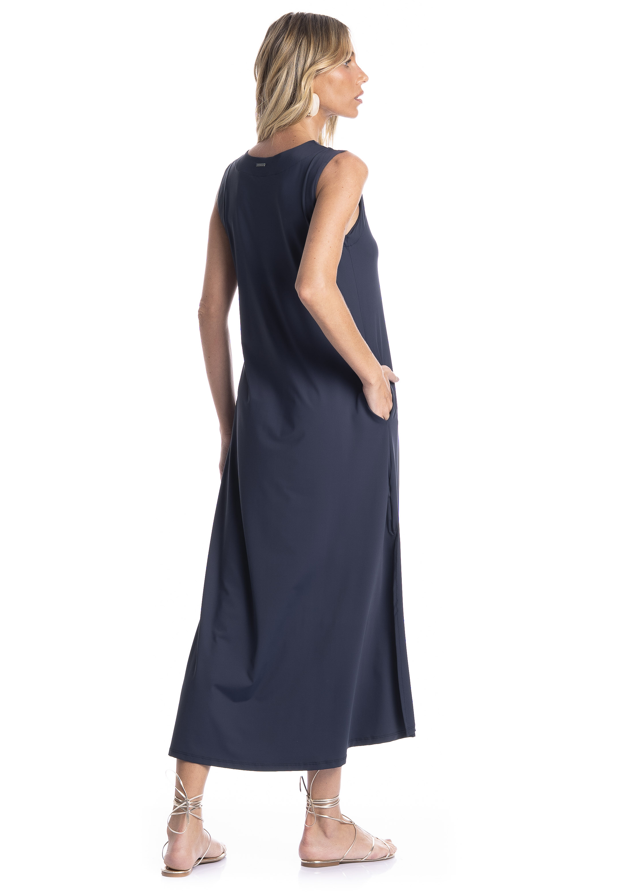 Vestido Com Bolso Vera Breeze Azul-marinho - Imagem 2