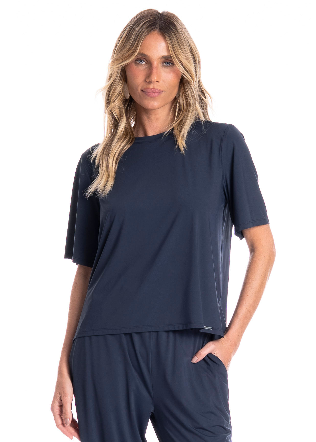 Blusa Ampla Feminina Breeze Azul-marinho - Imagem 1