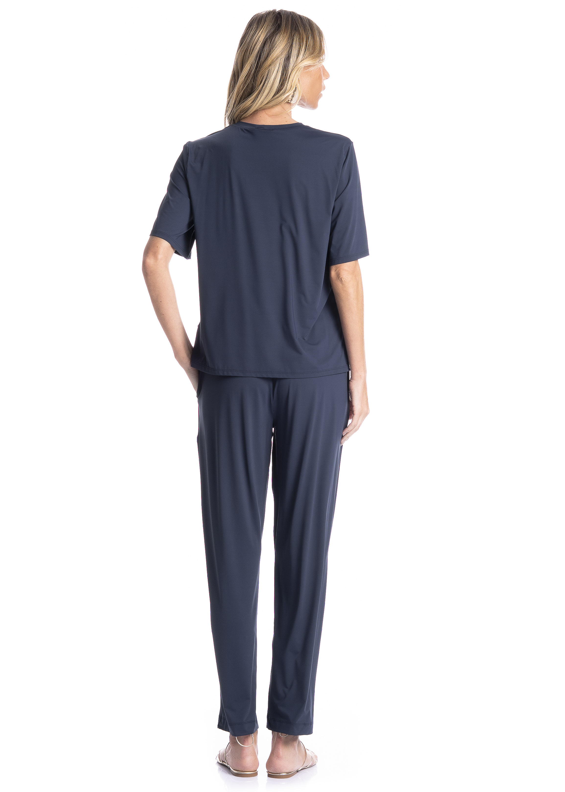 Calça Feminina Com Bolso Breeze Azul-marinho - Imagem 2
