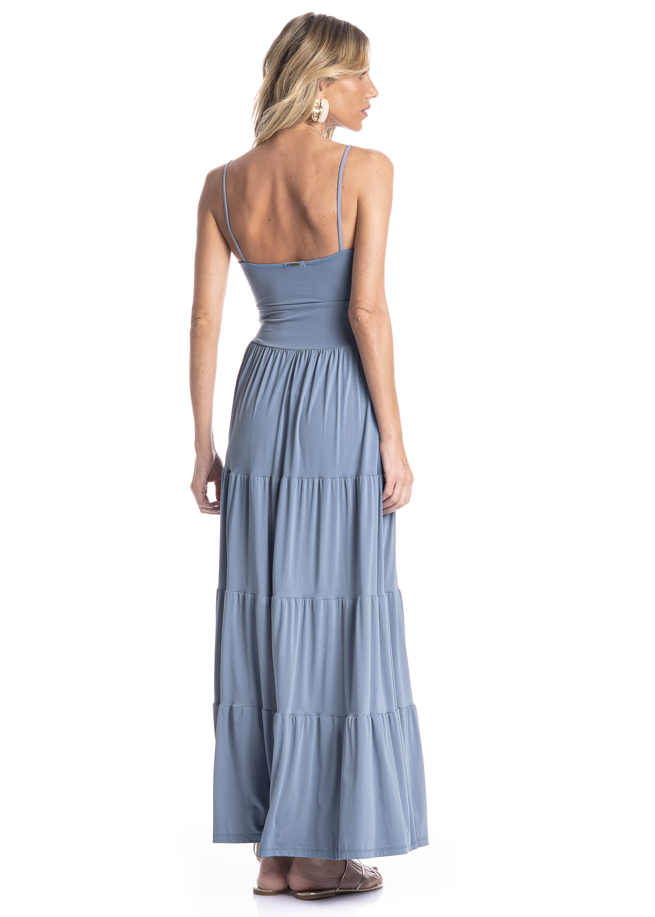 Vestido Babados Celeste Azul-2 - Imagem 2