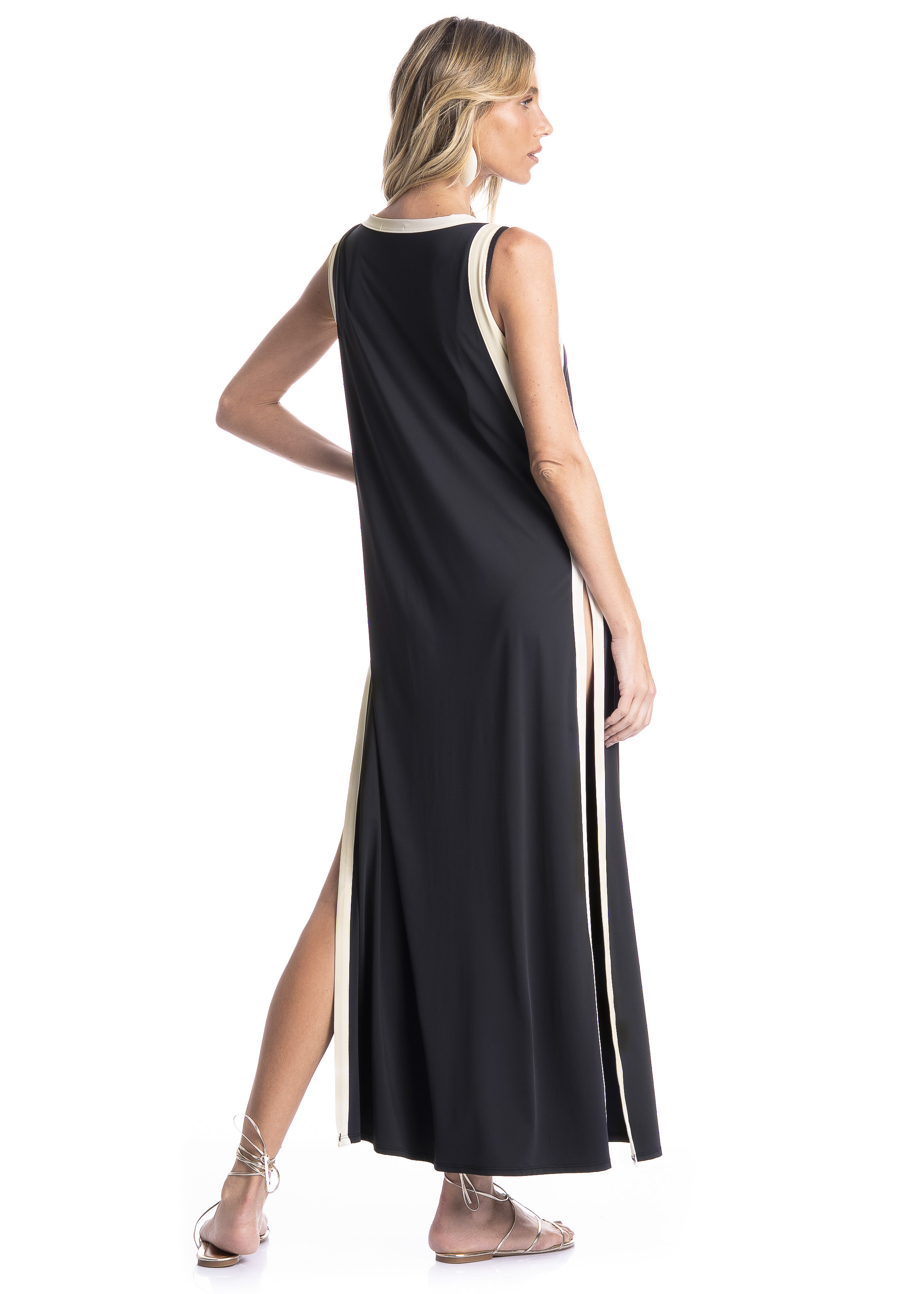 Túnica Feminina Bicolor Preto - Imagem 2
