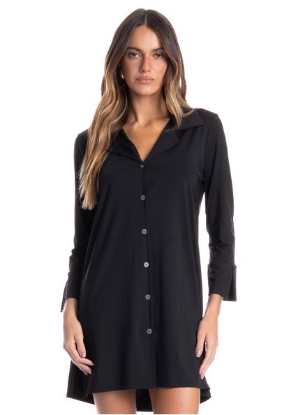 Camisa Feminina Manga 3/4 Lisa Madrid Preto - Imagem 1