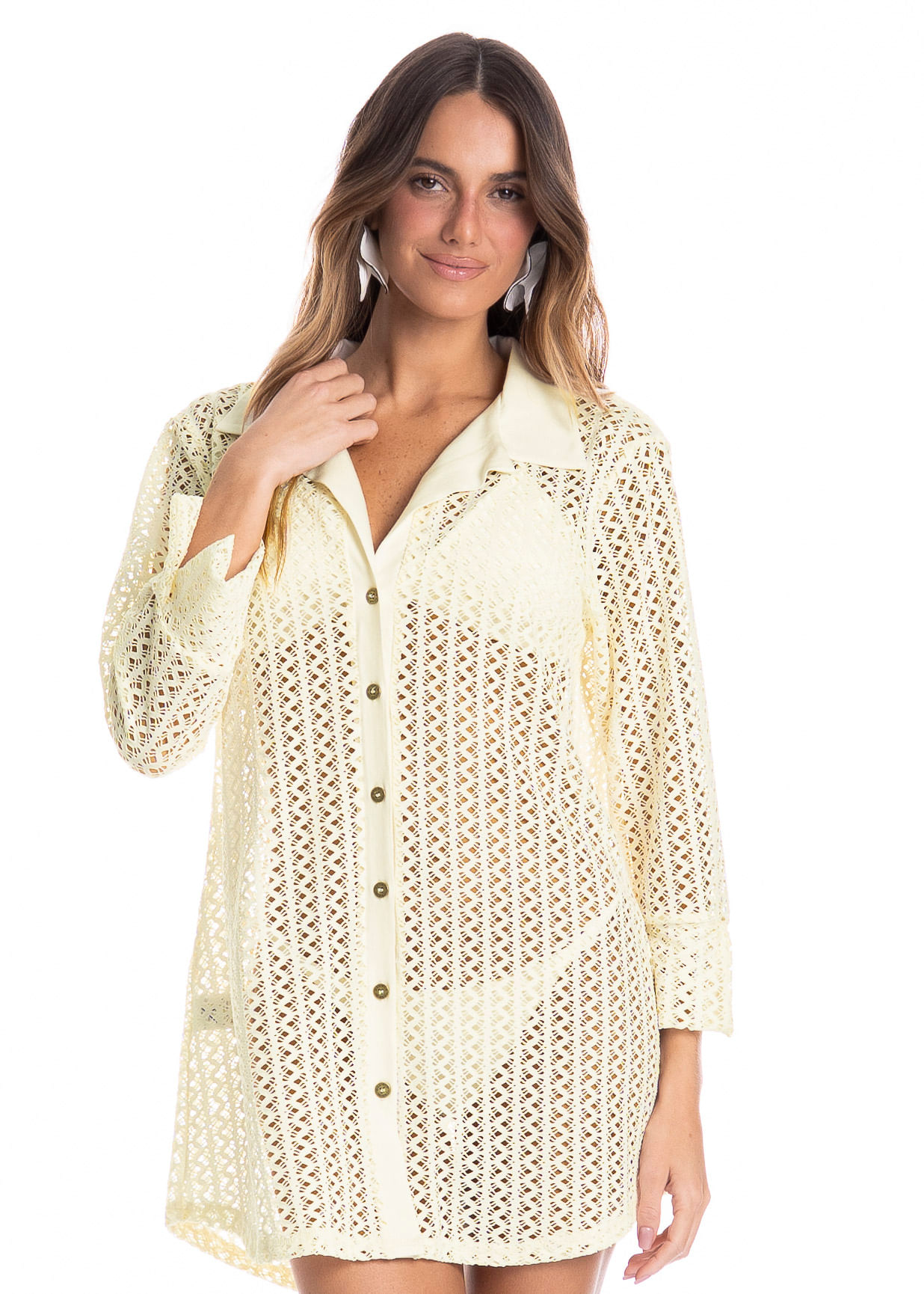Camisa Feminina Oásis Branco - Imagem 1