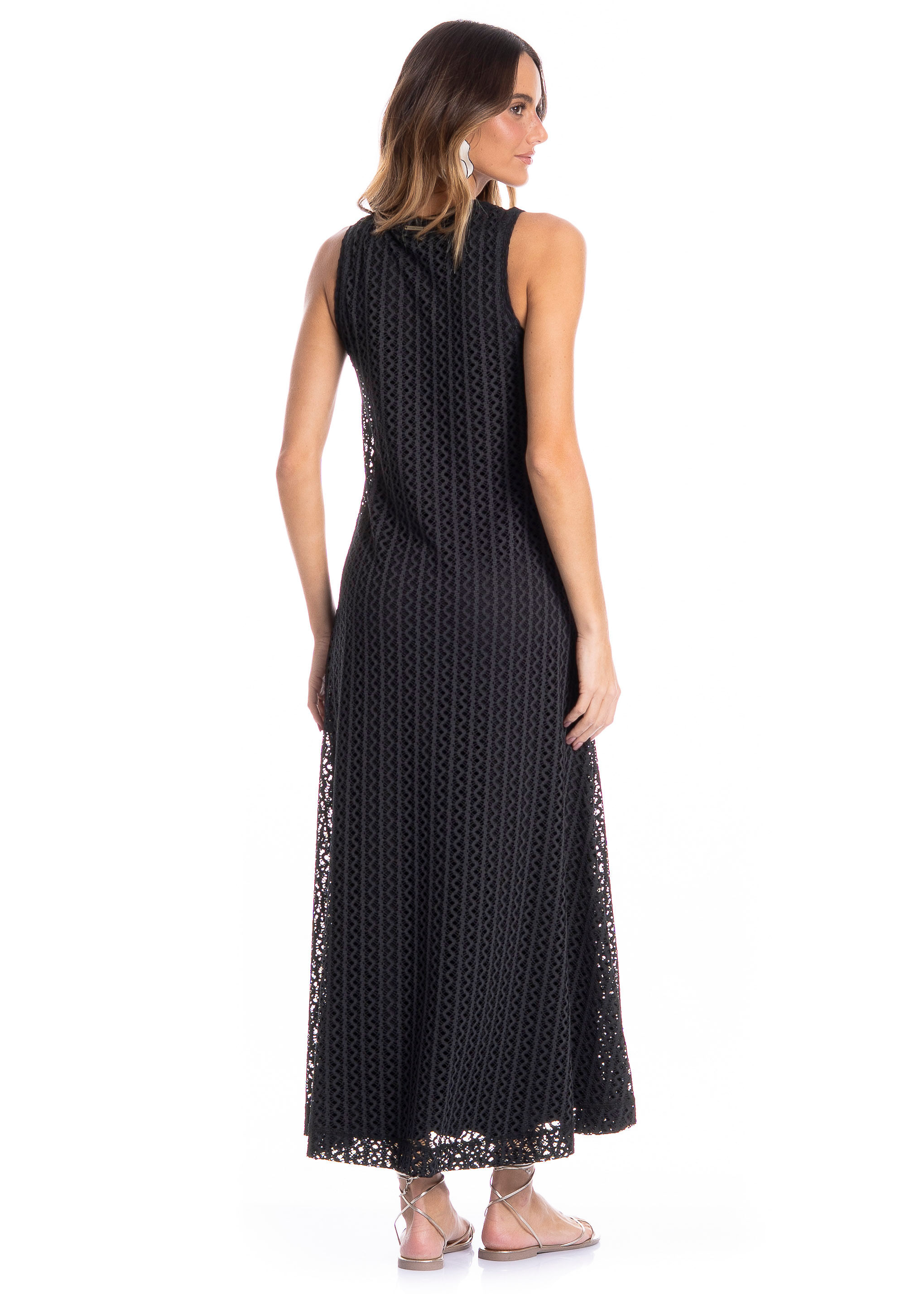 Vestido Feminino Regata Evasê Oásis Preto - Imagem 2