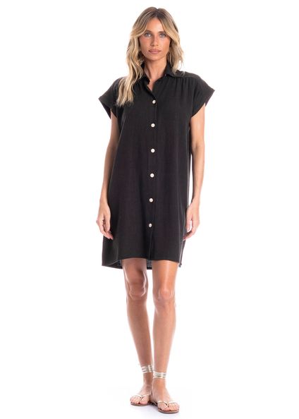 Camisa Feminina Ampla Belize Preto - Imagem 1