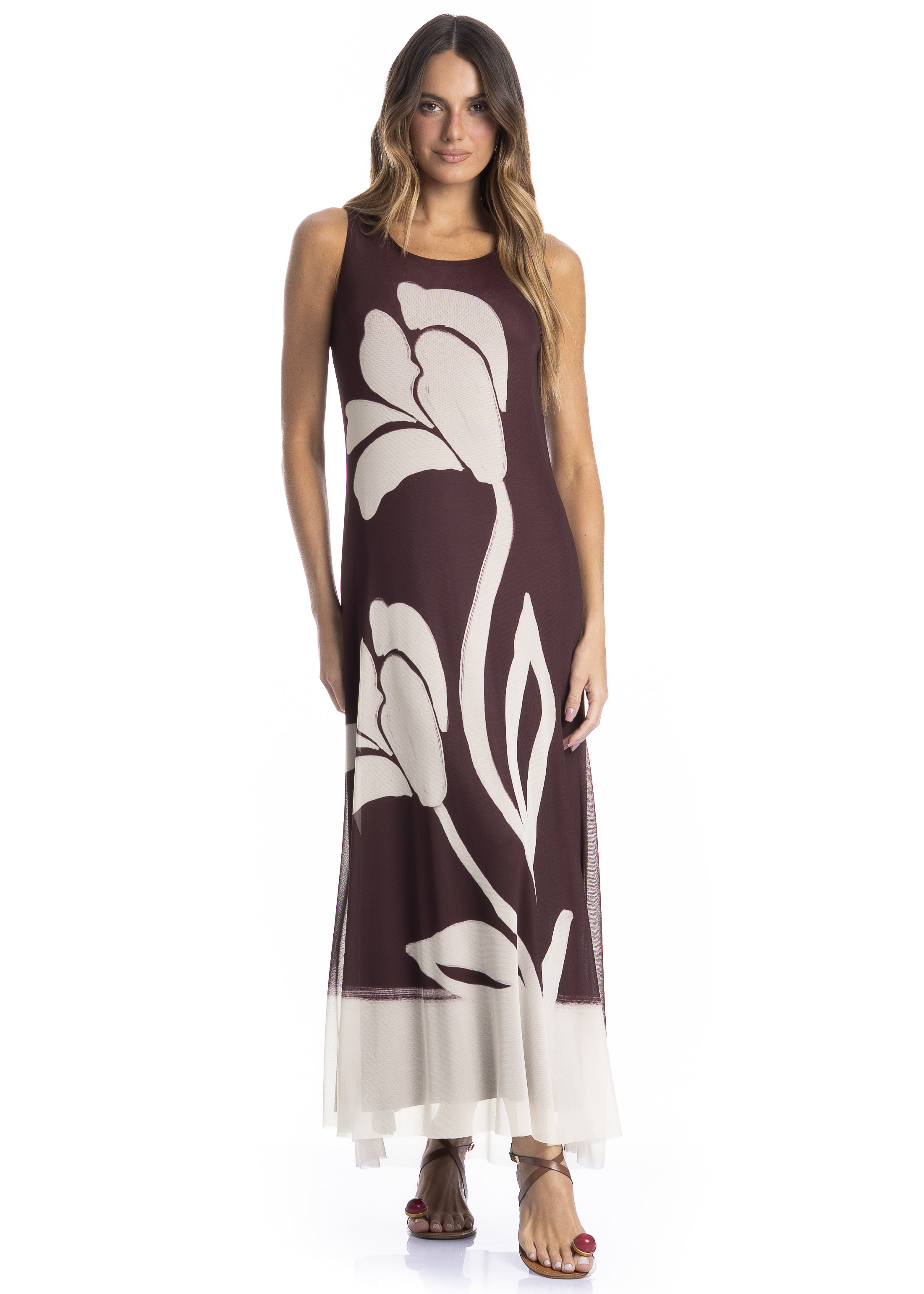 Vestido Feminino Evasê Toscana Vermelho - Imagem 1