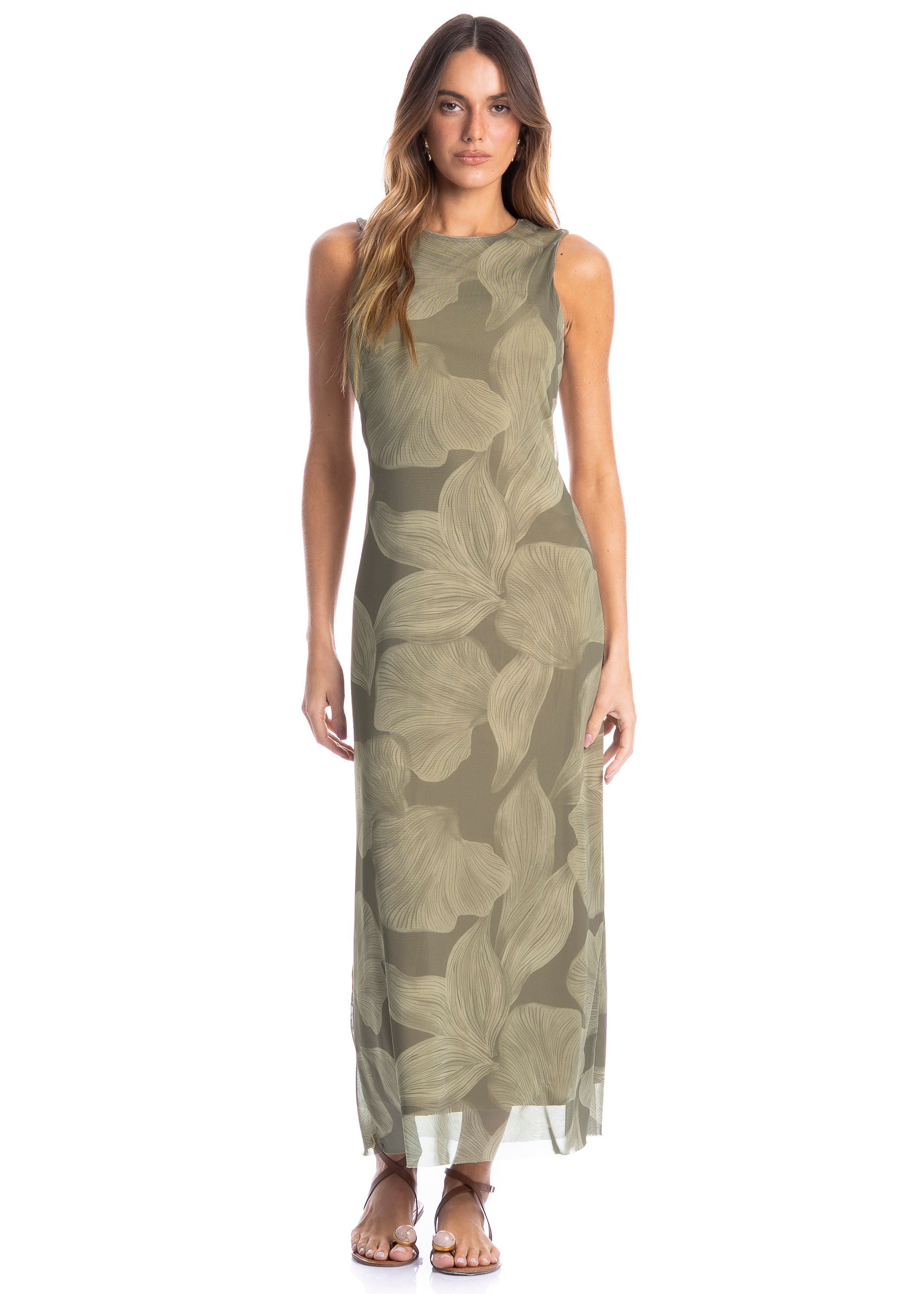Vestido Feminino Em Tule Bruma Verde - Imagem 1