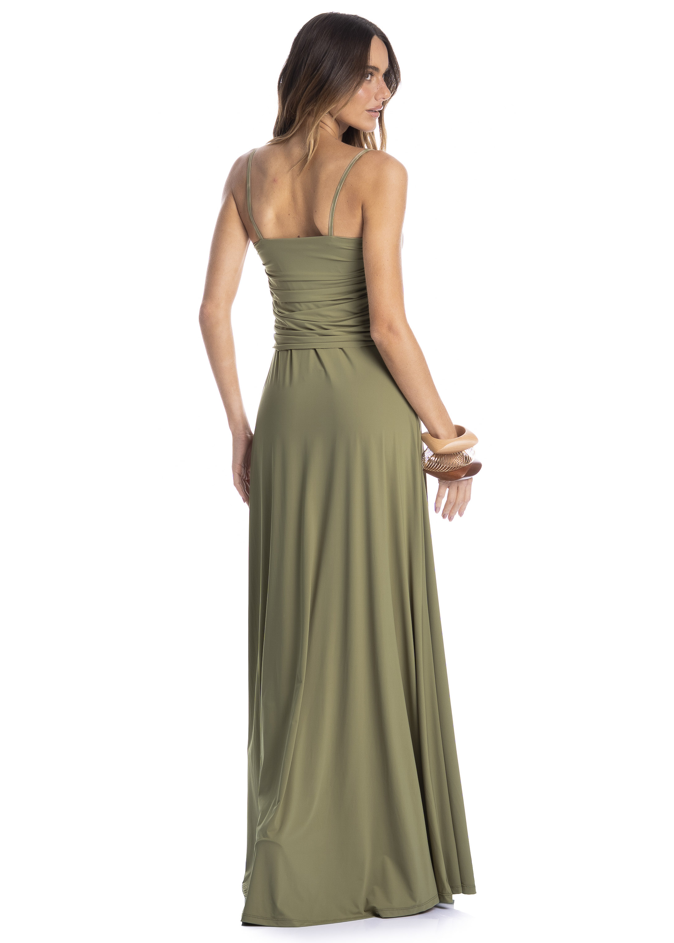 Vestido Feminino Longo Alcinha Orvalho Verde - Imagem 2