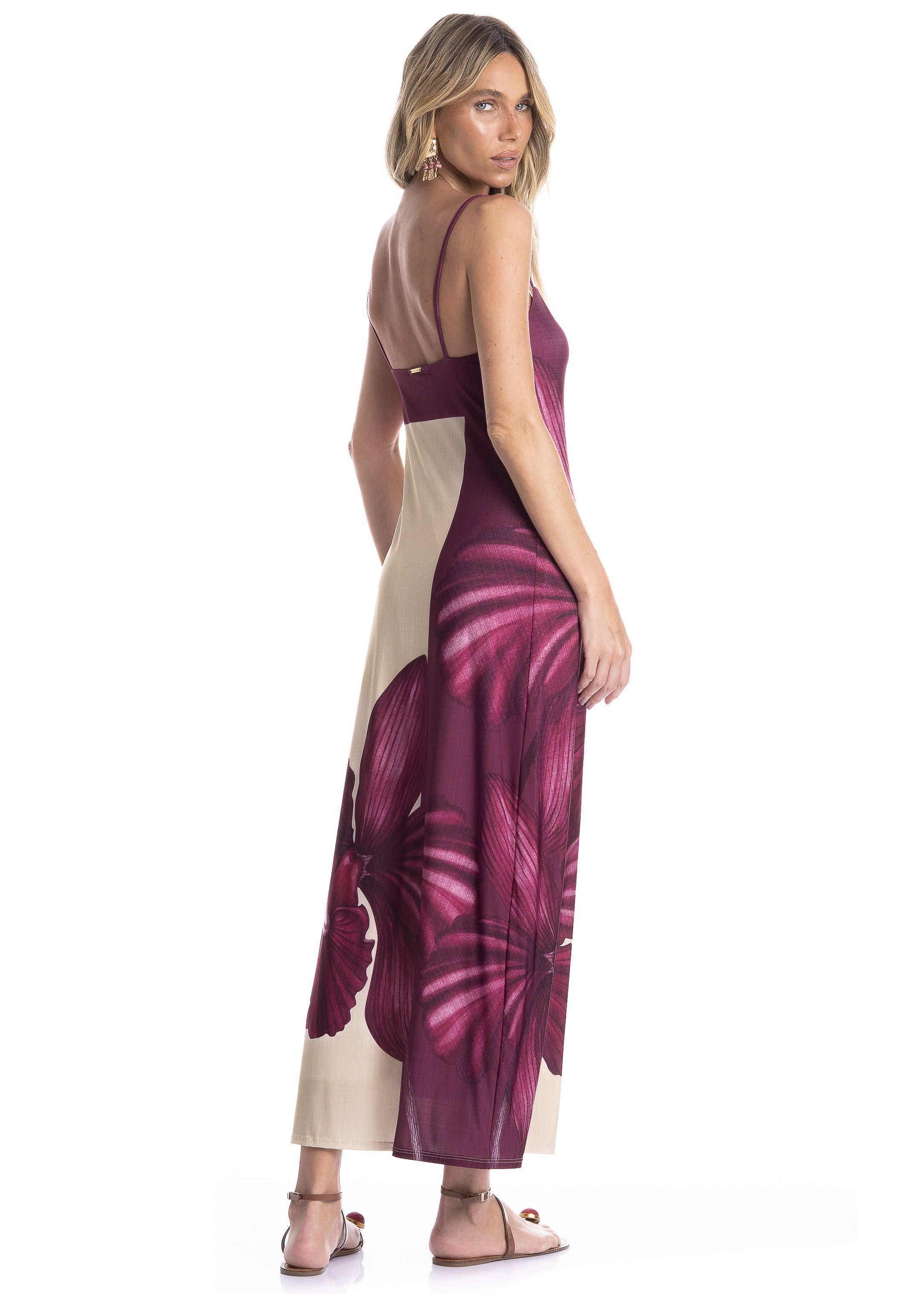 Vestido Feminino De Alcinha Floral Rosa - Imagem 2