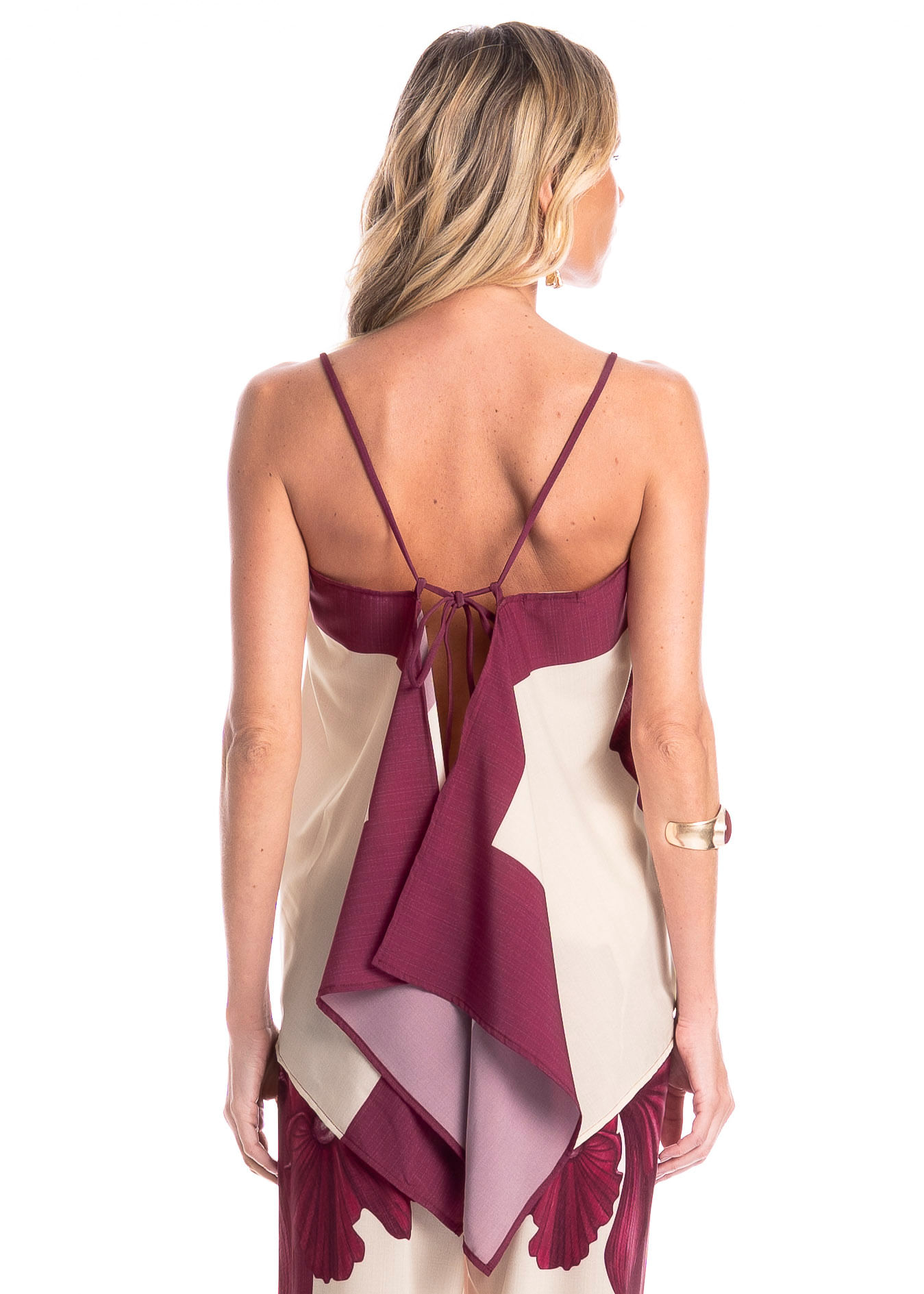Blusa Feminina Lenço Floral Rosa - Imagem 2