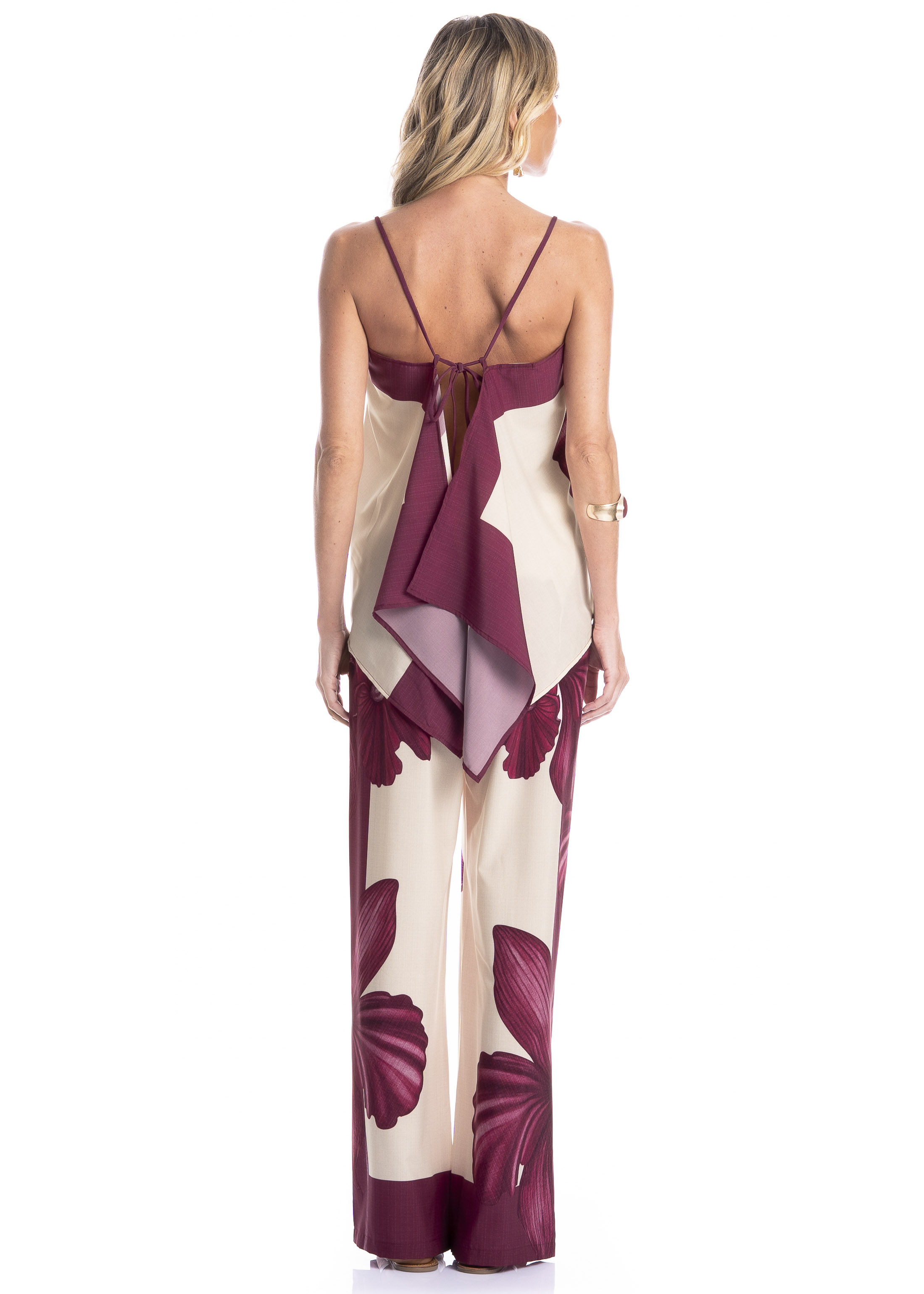 Calça Feminina Floral Rosa - Imagem 2