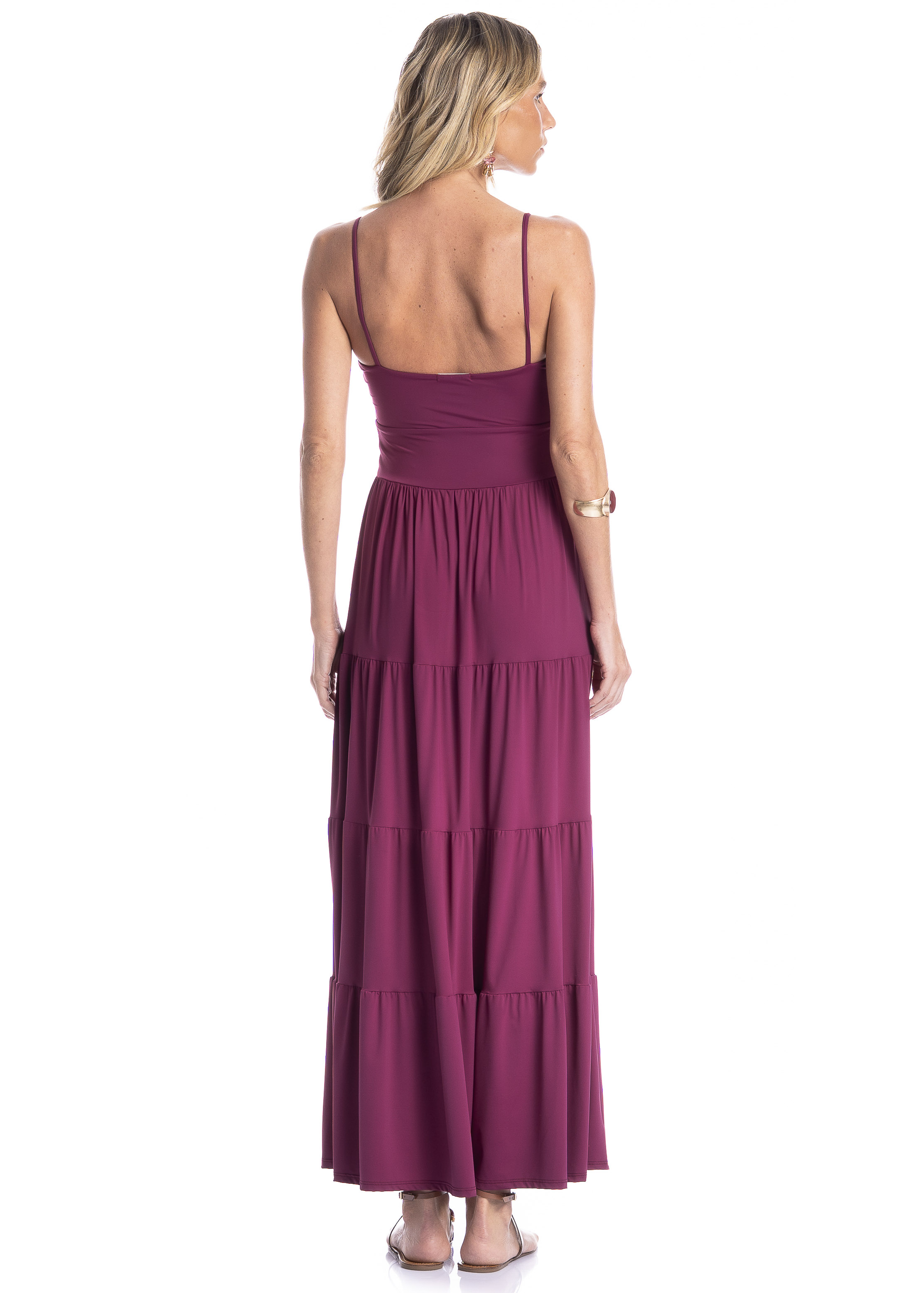 Vestido Feminino Babados Floral Rosa - Imagem 2