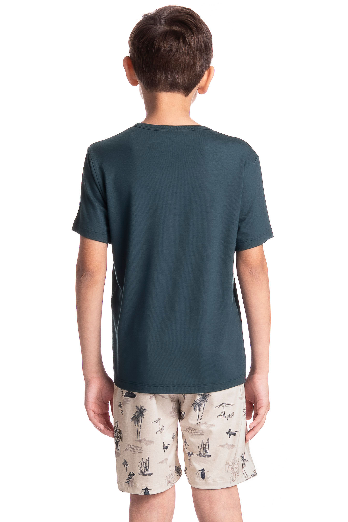 Pijama Infantil Masculino Curto Wave Branco - Imagem 2