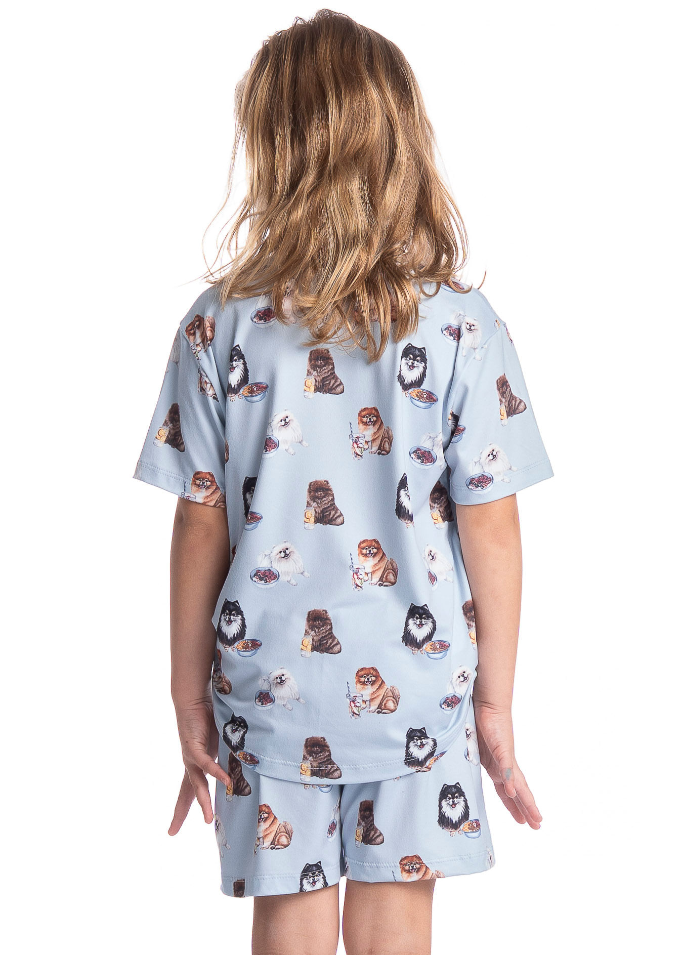 Pijama Infantil Feminino Curto Fresh Moka Azul-2 - Imagem 2