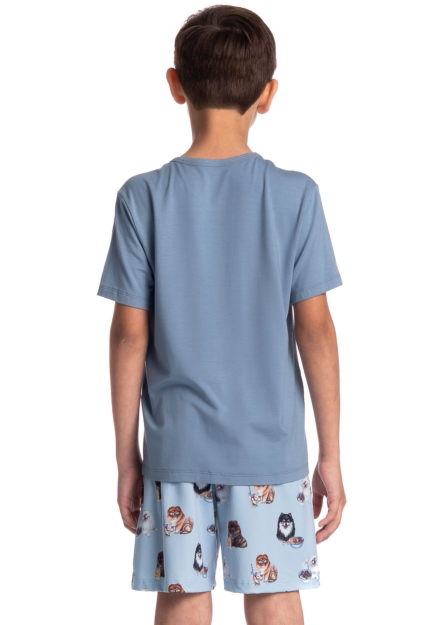 Pijama Infantil Masculino Curto Fresh Moka Azul-2 - Imagem 2