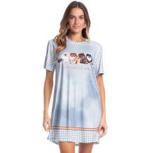 Camisão Feminino Curto Fresh Moka Azul-2 - Imagem 1