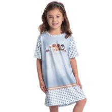 Camisão Infantil Feminino Curto Fresh Moka Azul-2 - Imagem 1