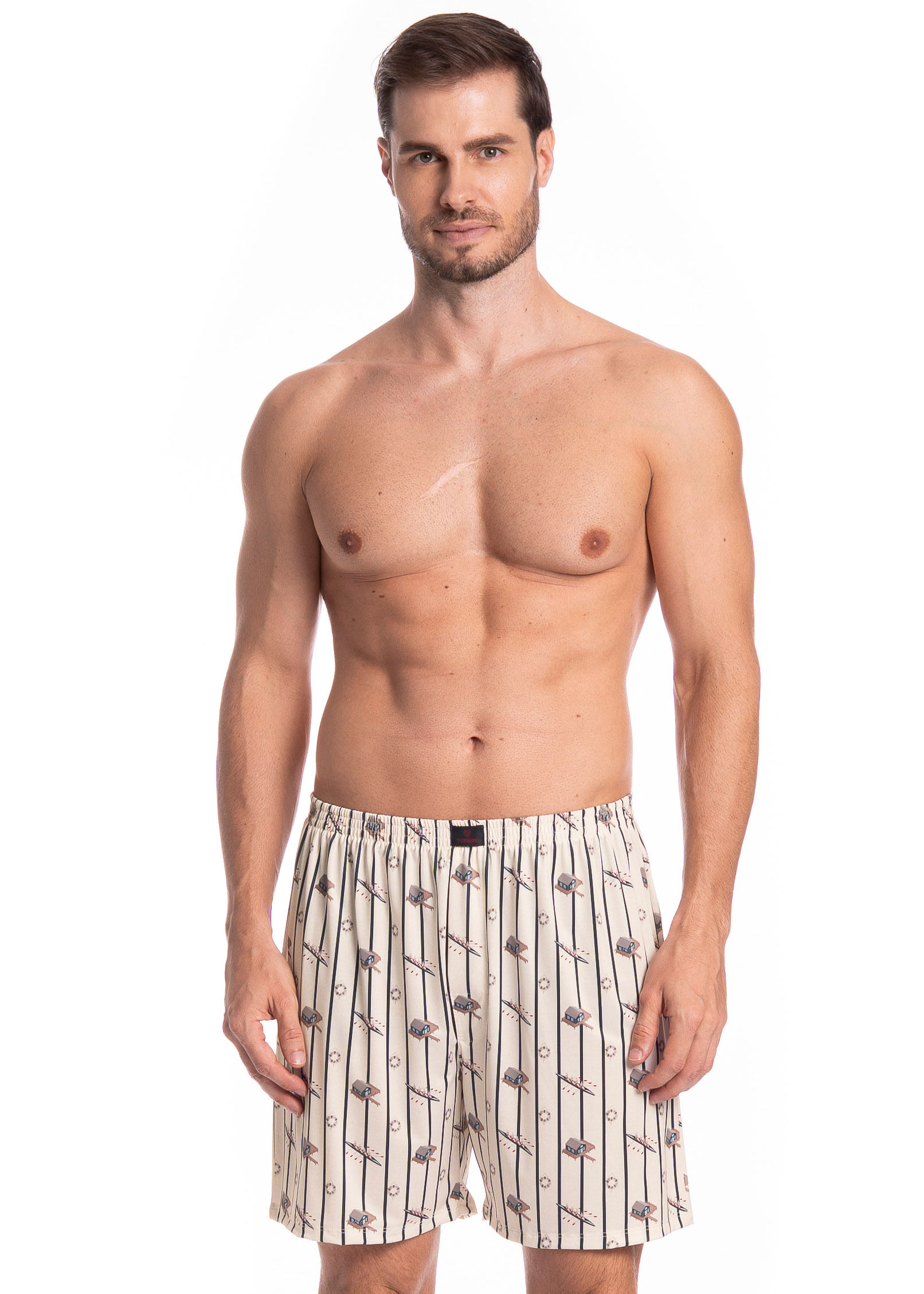 Boxer Masculina Clóvis Tombini Azul-marinho - Imagem 1
