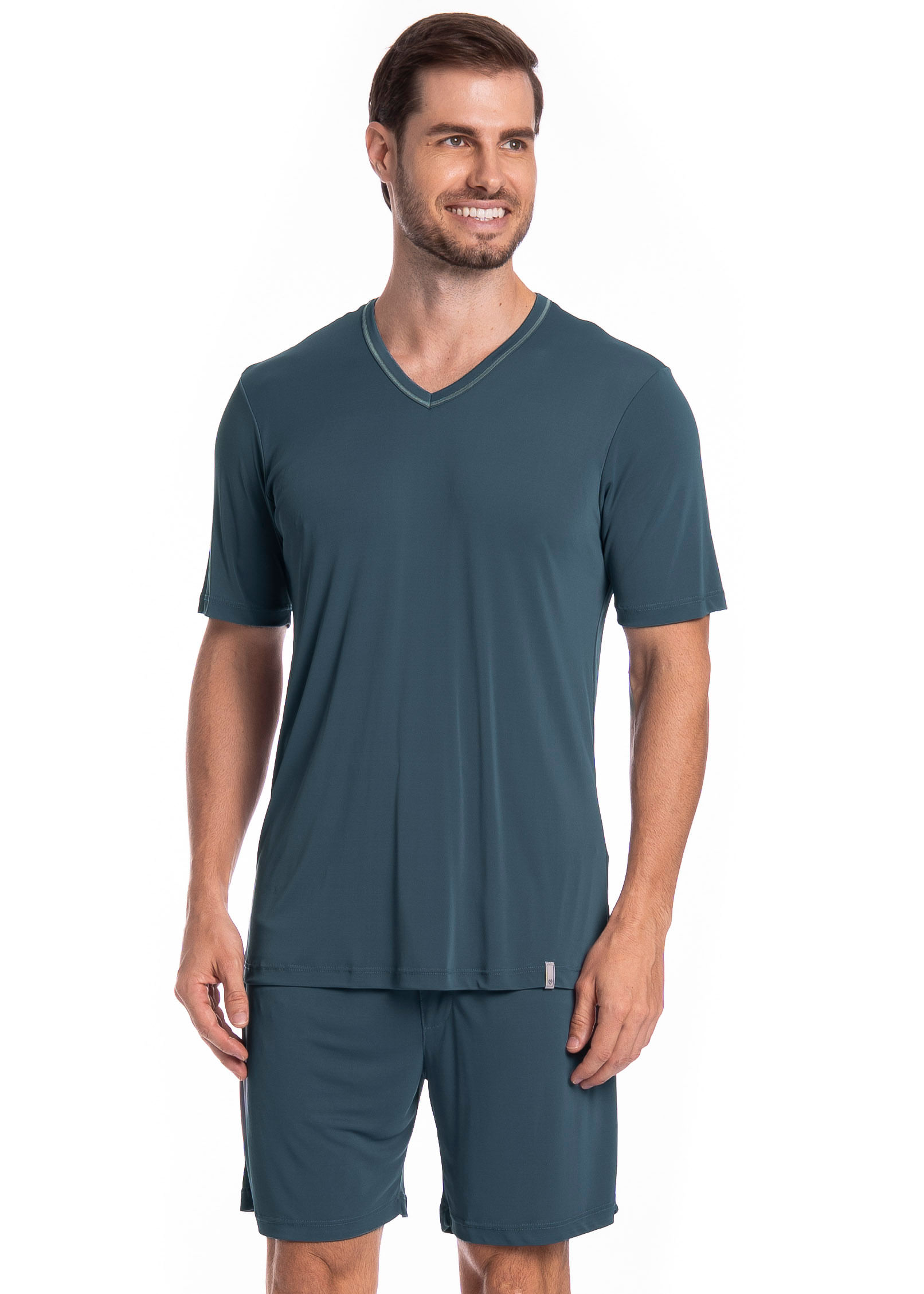 Pijama Masculino Curto Rafael Tombini Azul marinho-3 - Imagem 1