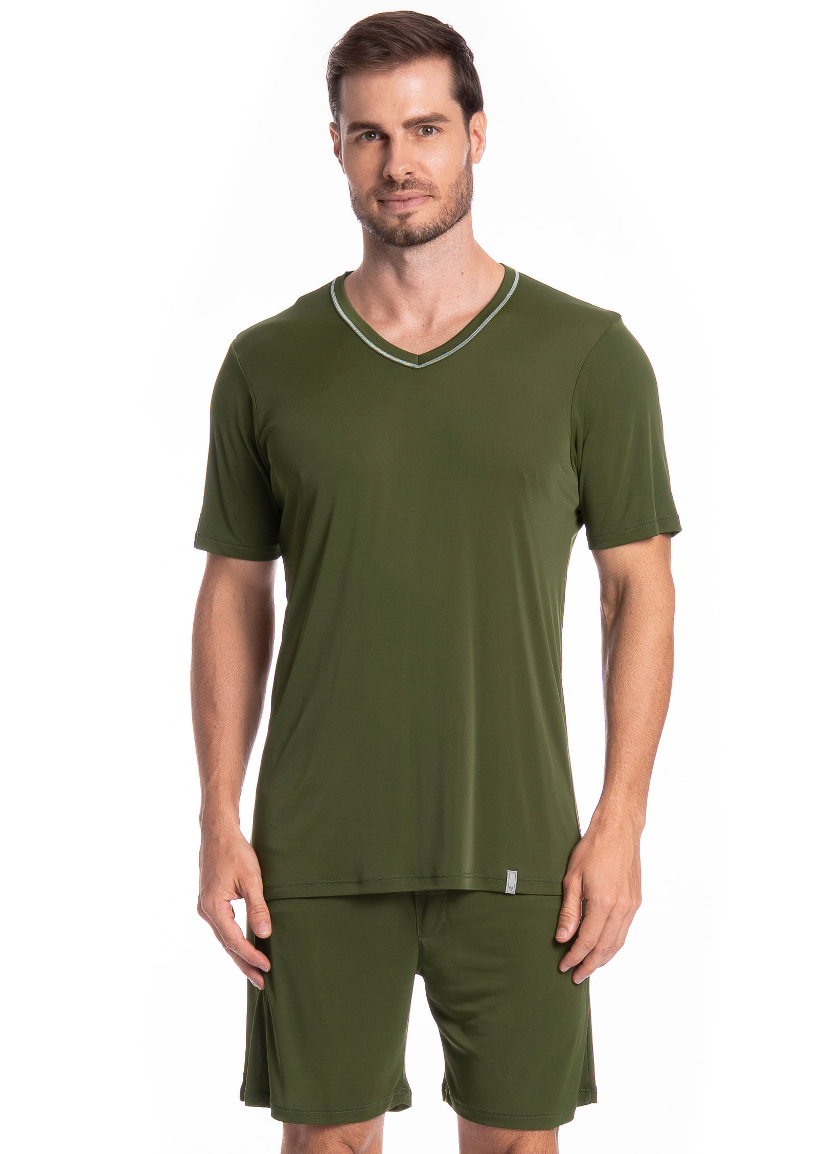 Pijama Masculino Curto Rafael Tombini Verde - Imagem 1