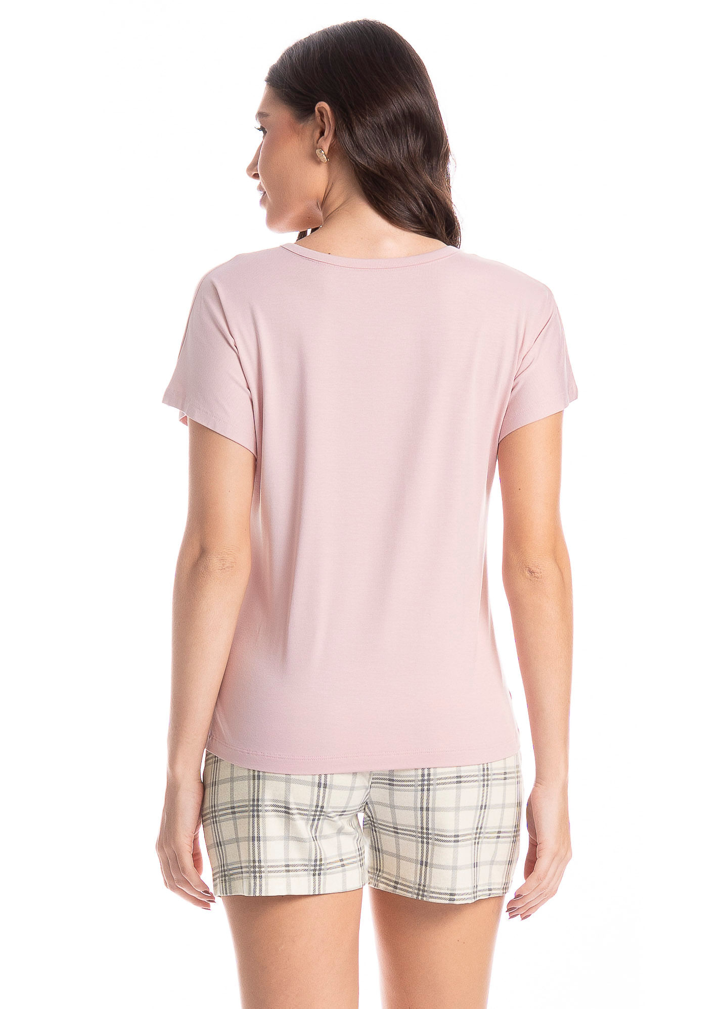 Pijama Feminino Curto Chess Cinza - Imagem 2