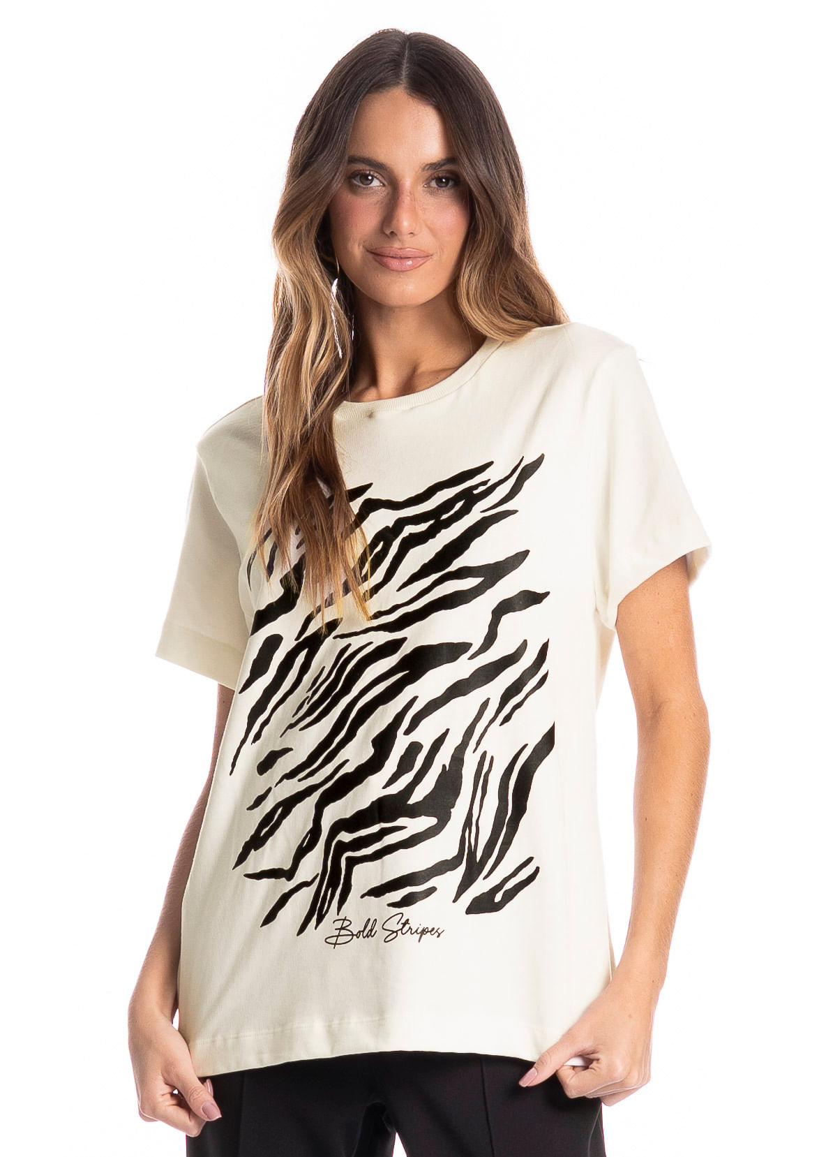 Camiseta Feminina Riviera Branco - Imagem 1