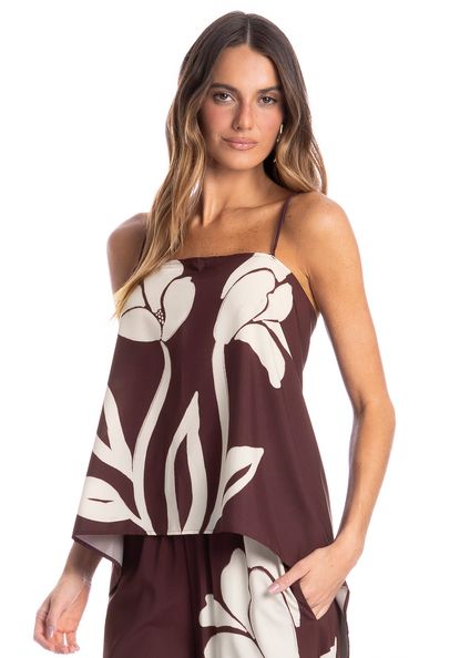 Blusa Feminina Lenço Toscana Vermelho - Imagem 1