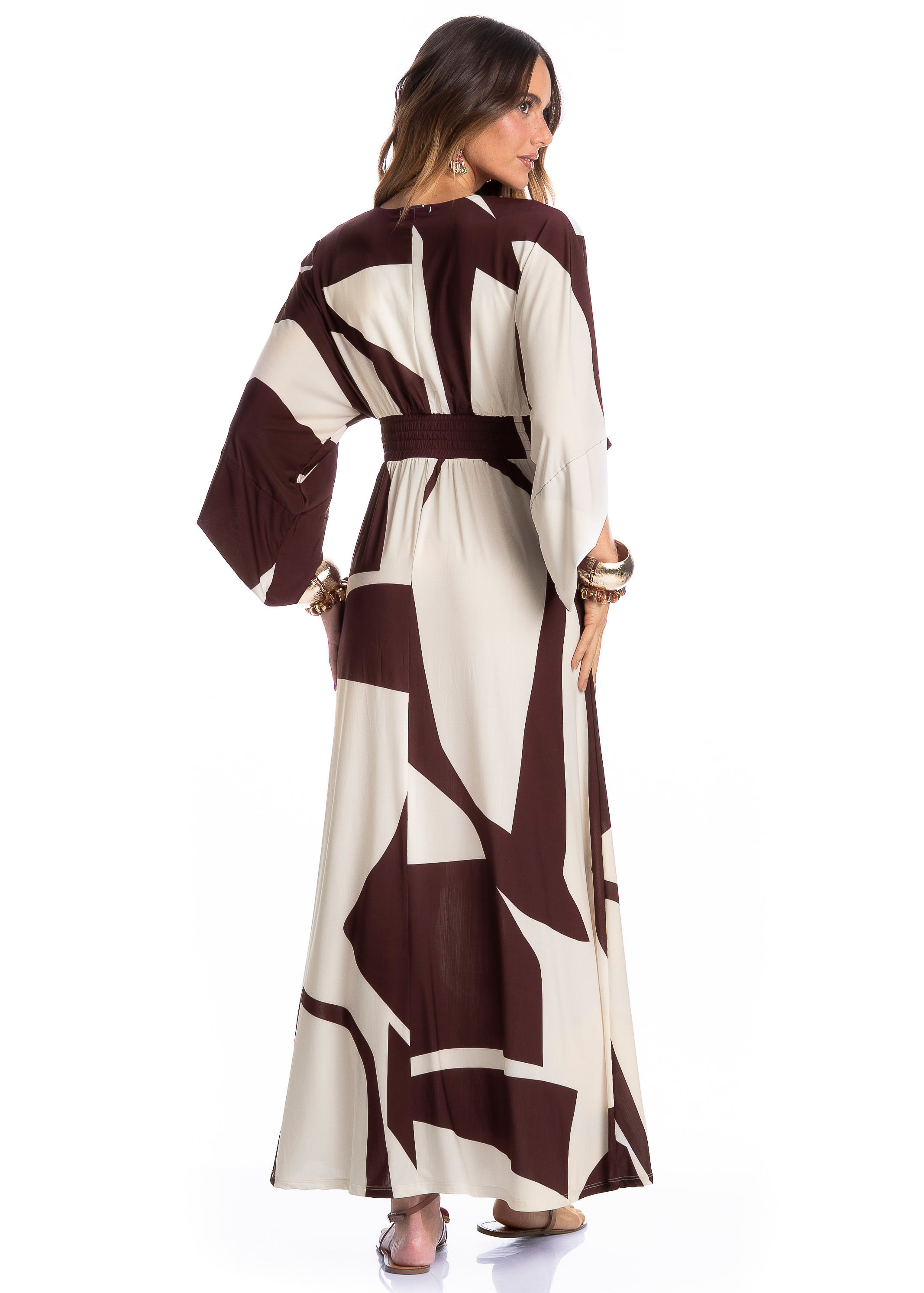 Kaftan Longo Litorânea Vermelho - Imagem 2