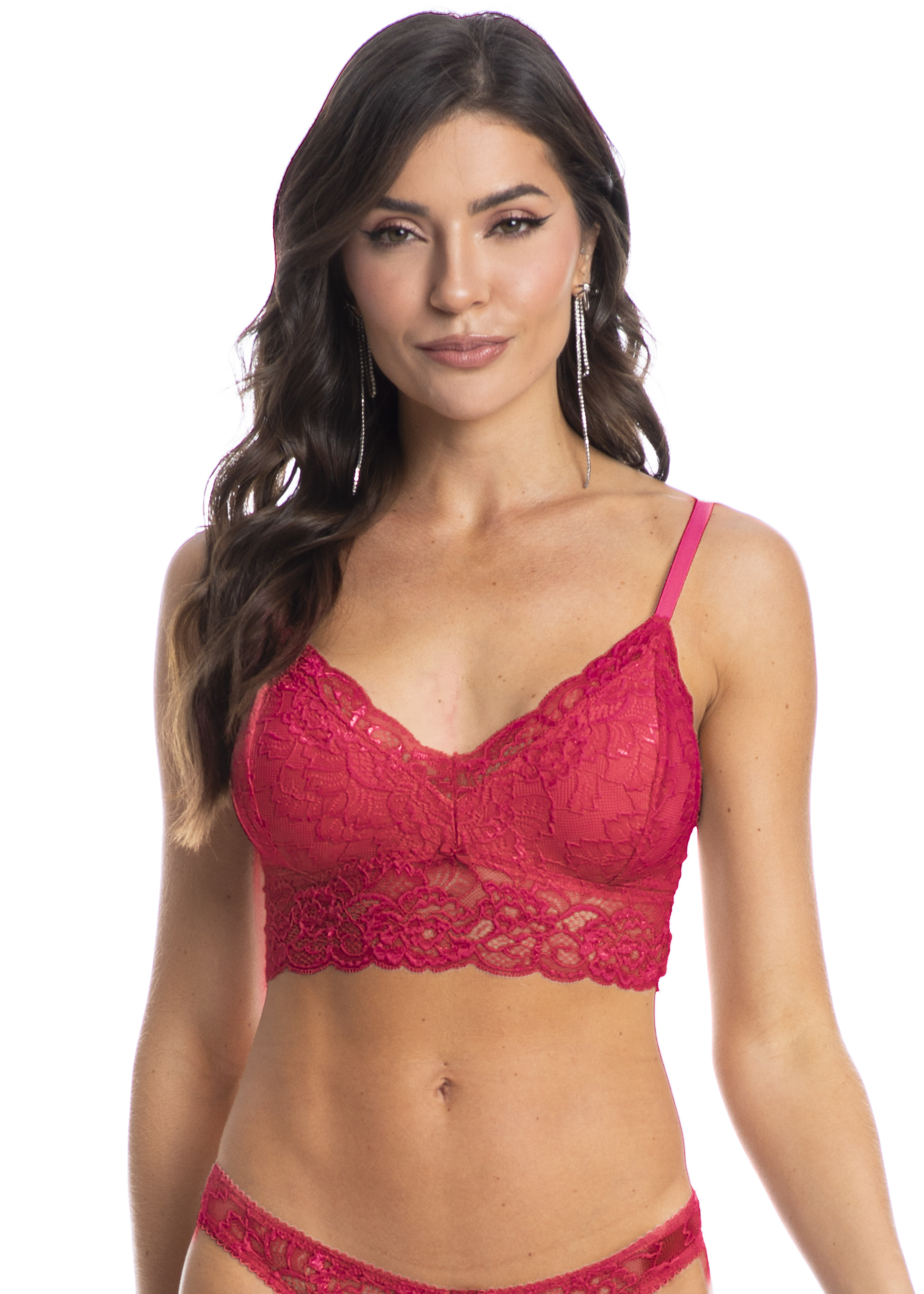 Top Em Renda Manu Vermelho - Imagem 1