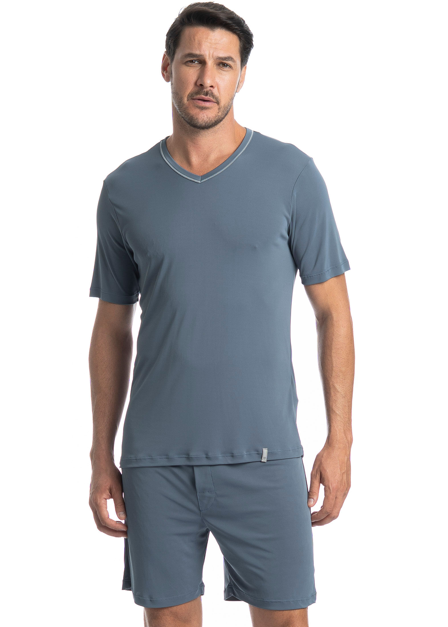 Pijama Masculino Curto Rafael Tombini Azul-3 - Imagem 1