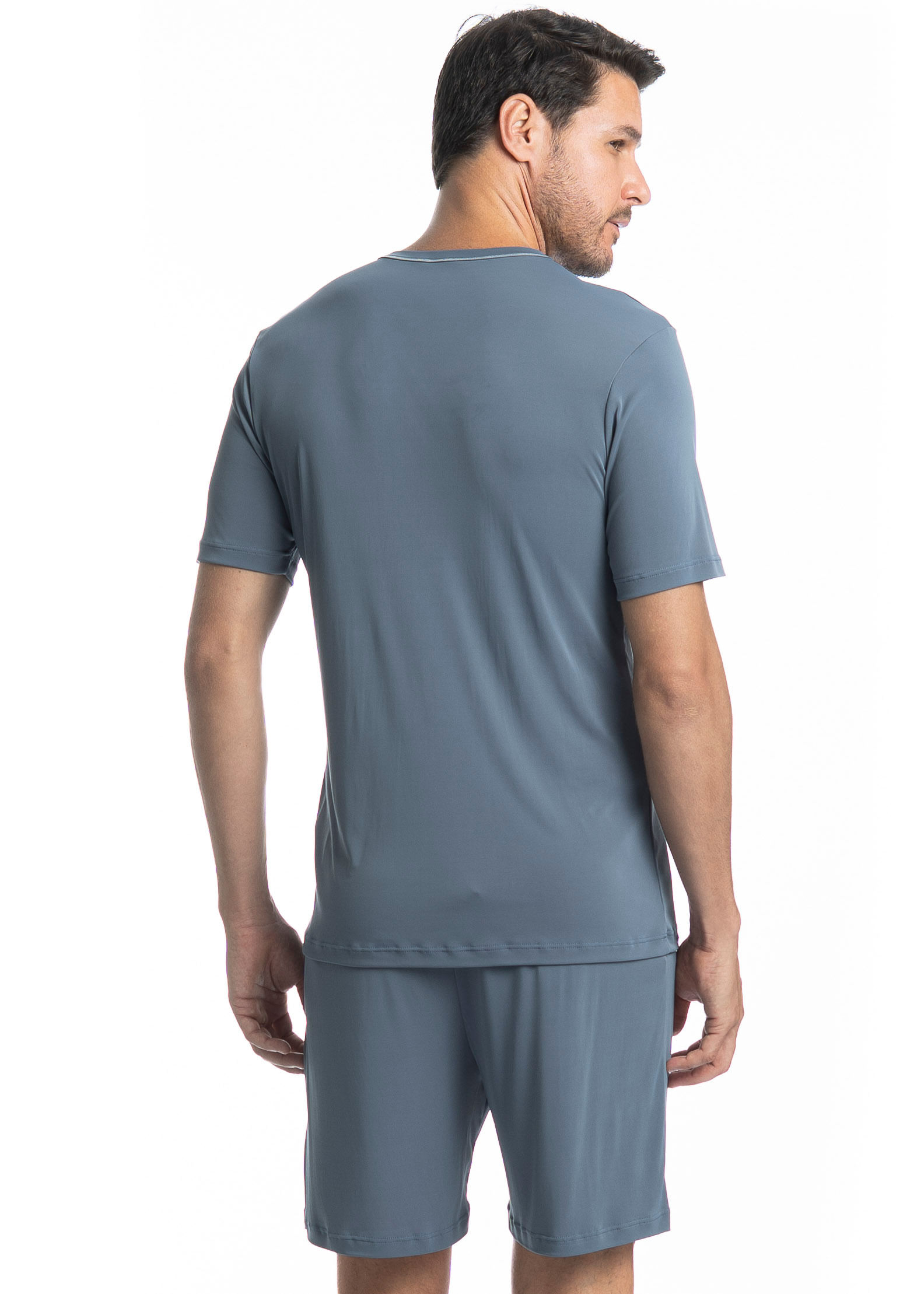 Pijama Masculino Curto Rafael Tombini Azul-3 - Imagem 2