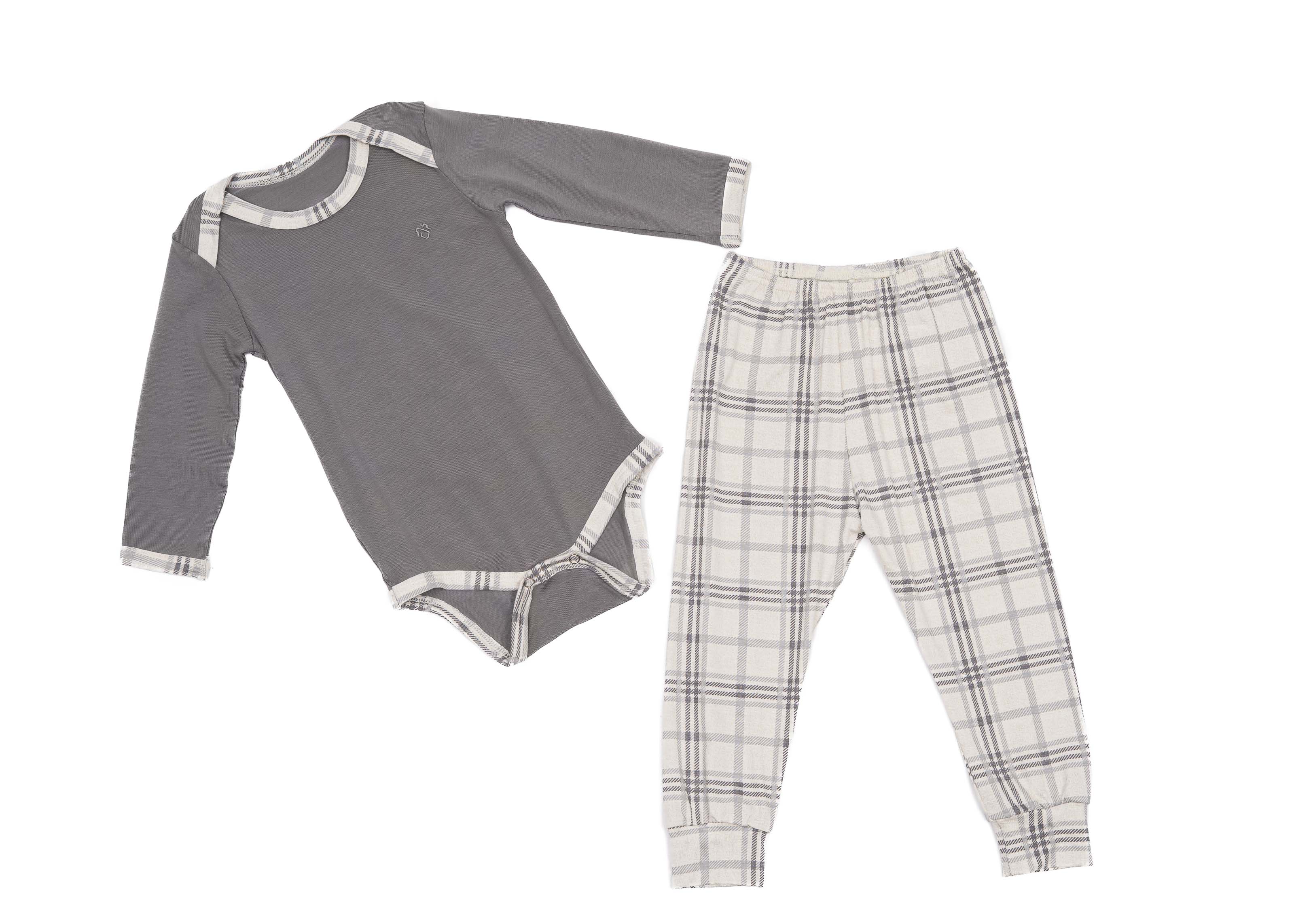 Conjunto Baby Chess Cinza - Imagem 1