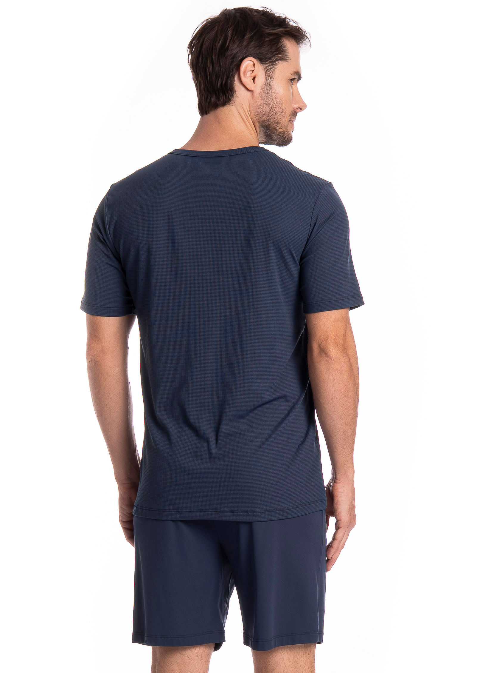 Pijama Masculino Curto Vicente Tombini Azul-marinho - Imagem 2