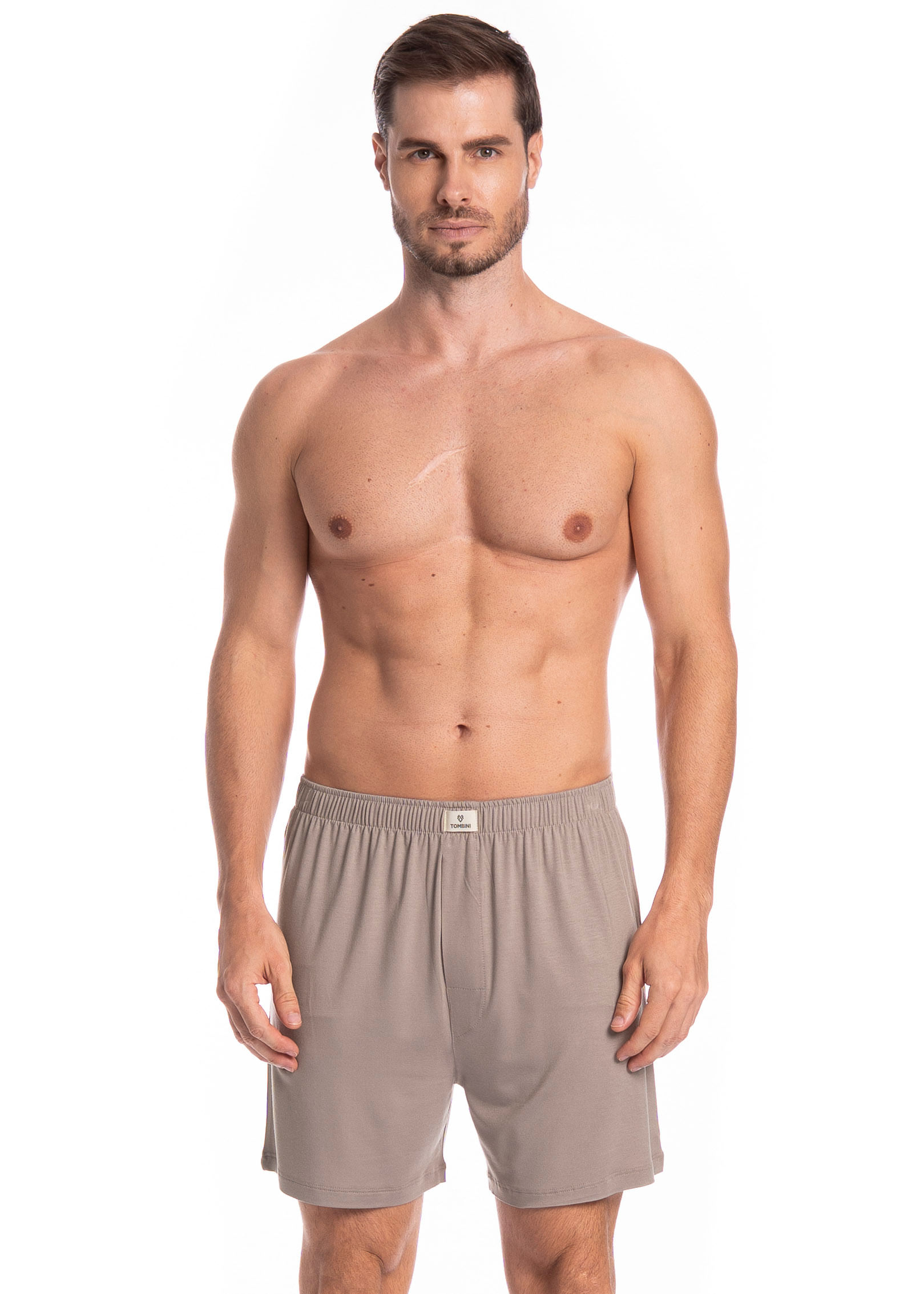 Boxer Masculina Visco Tombini Bege - Imagem 1