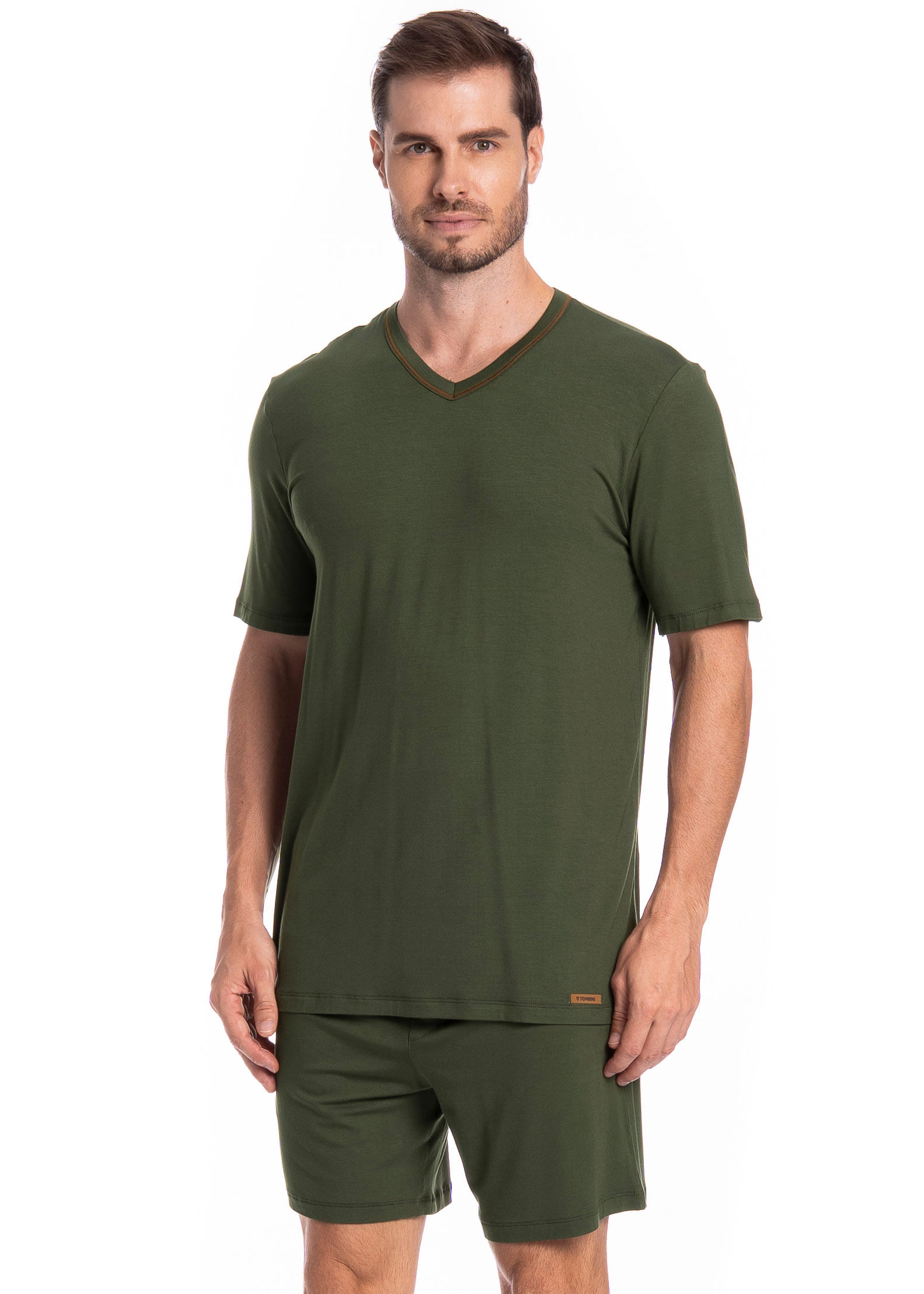 Pijama Masculino Curto New Romeu Tombini Verde - Imagem 1