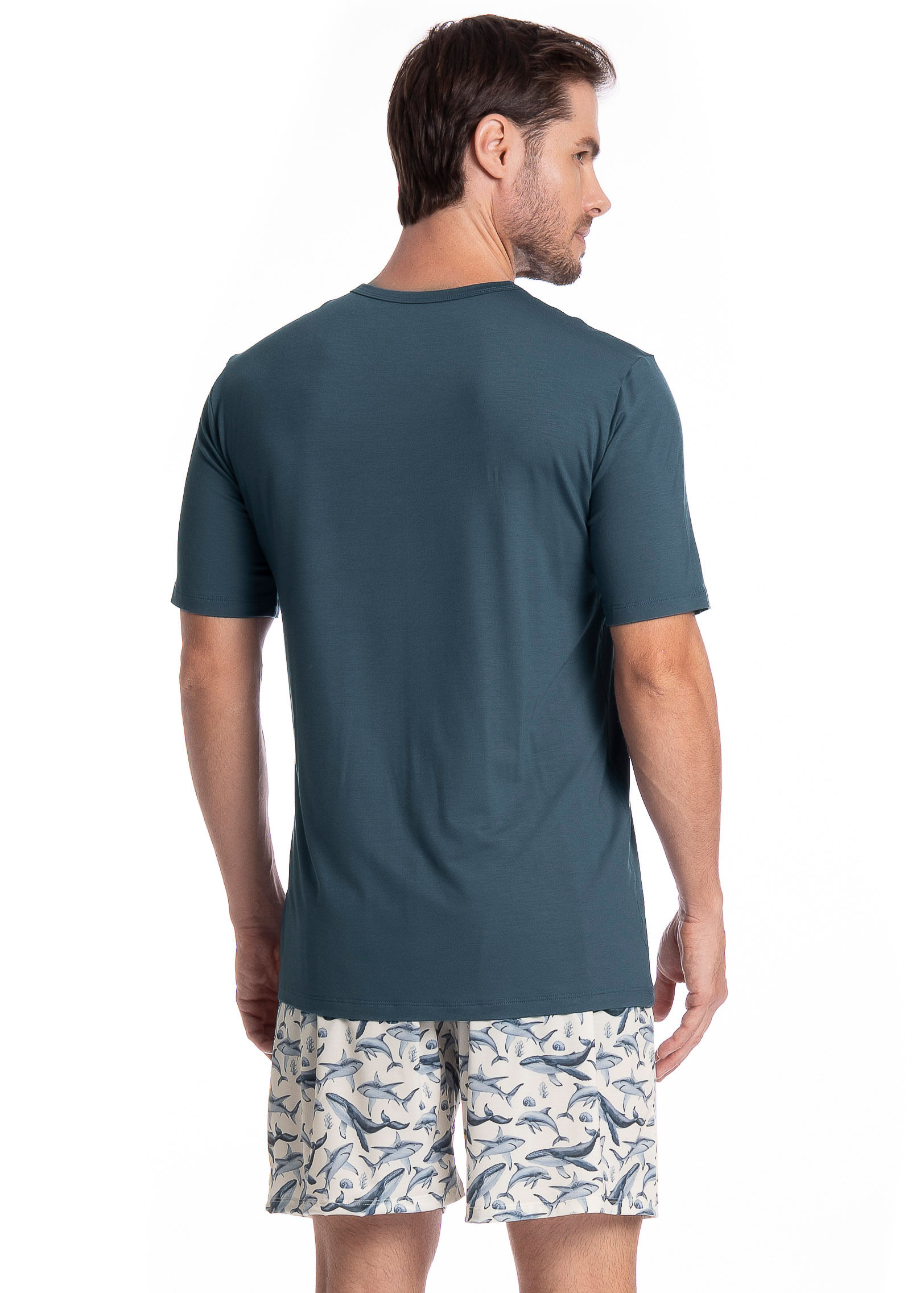 Pijama Masculino Curto Joaquim Tombini Azul-marinho - Imagem 2