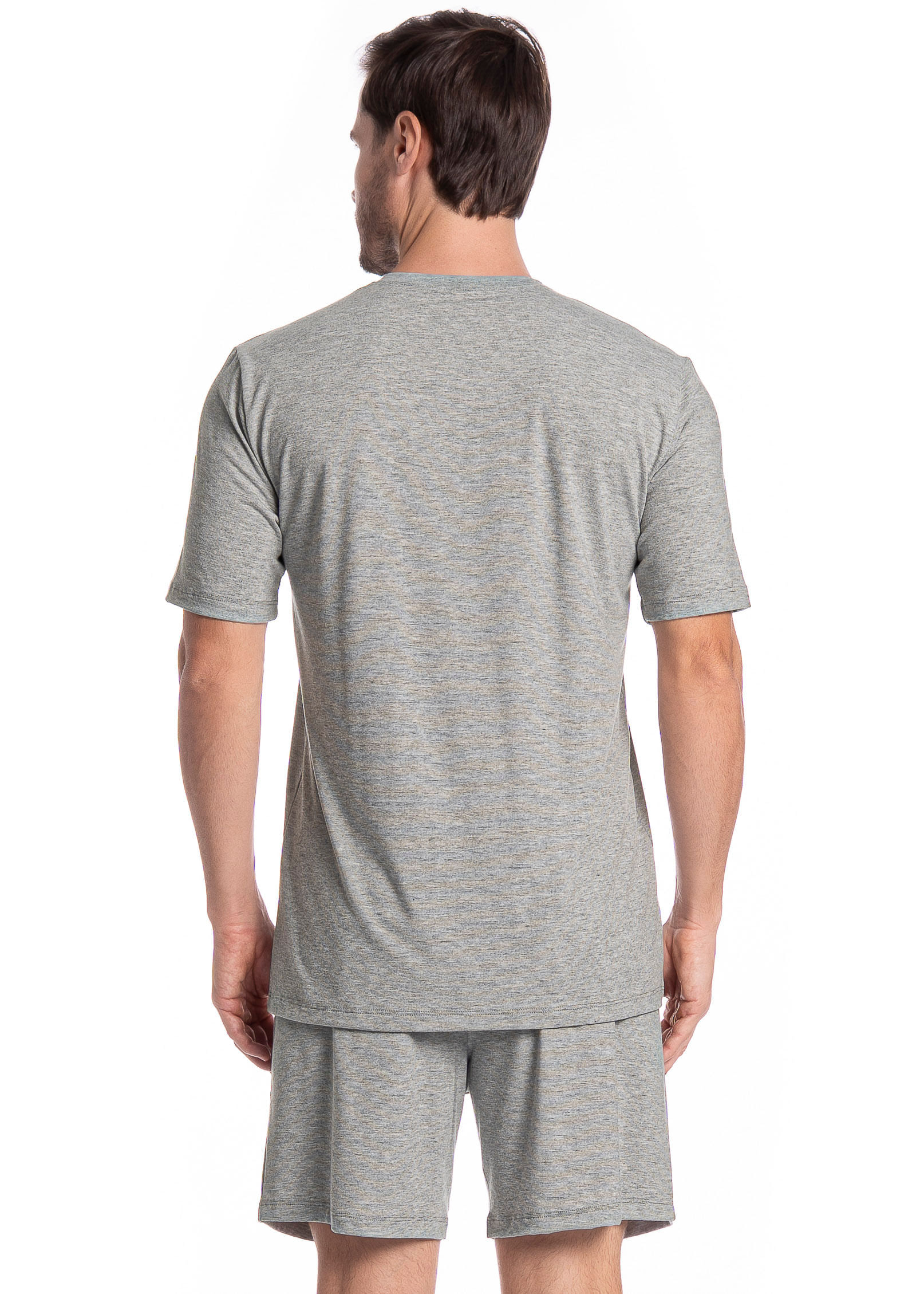 Pijama Masculino Curto Henrique Tombini Cinza - Imagem 2